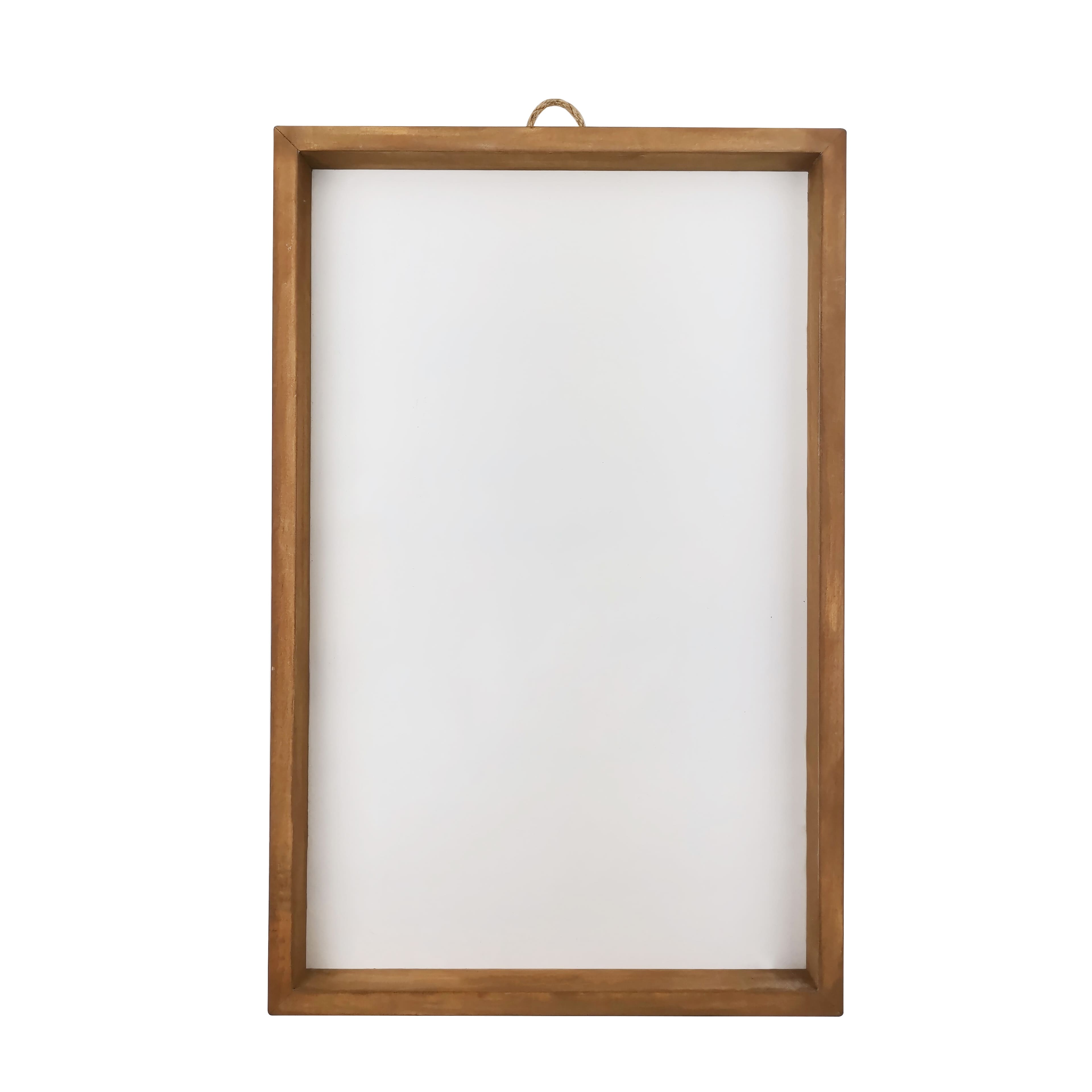 17&#x22; x 25&#x22; White Plaque with Brown Frame by Make Market&#xAE;