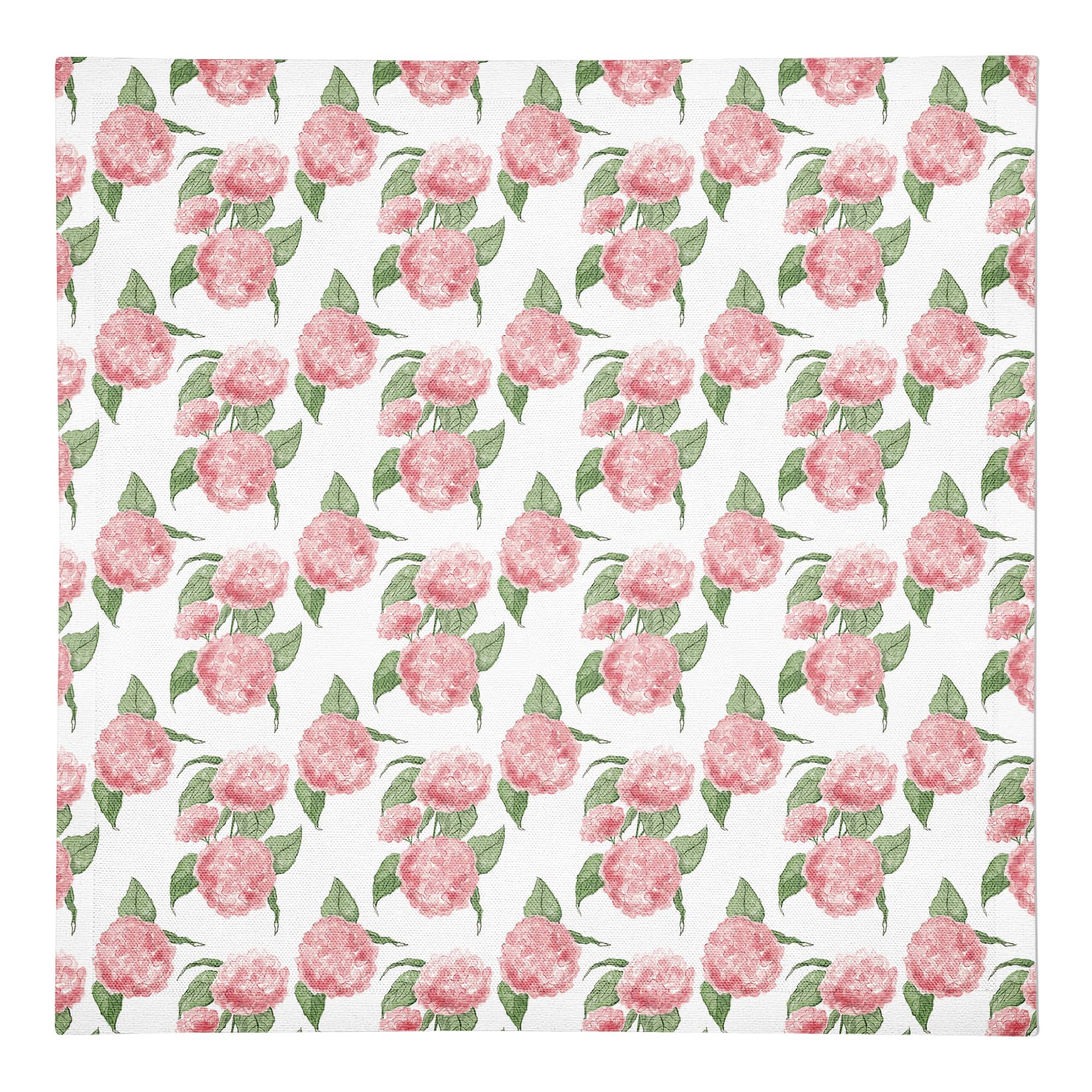 Pink Hydrangea Pattern 10" x 10" Cotton Twill Napkin