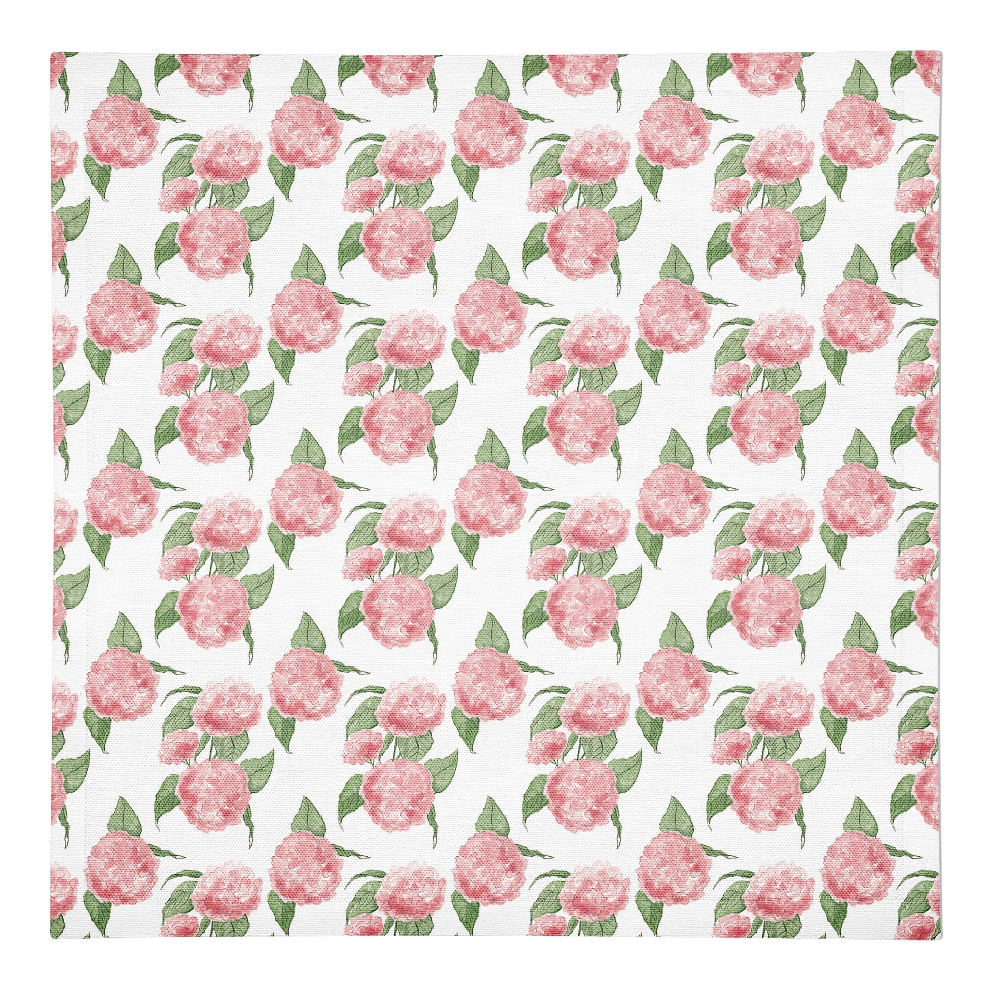 Pink Hydrangea Pattern 10&#x22; x 10&#x22; Cotton Twill Napkin