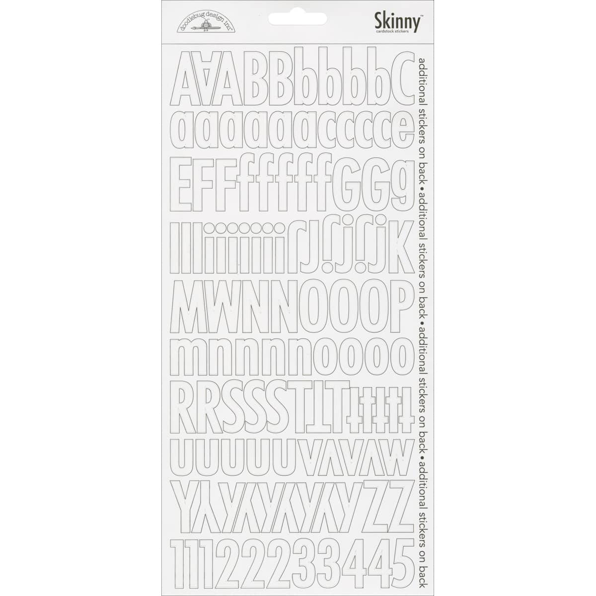 Doodlebug Design Inc.&#x2122; Skinny Cardstock Alpha Stickers