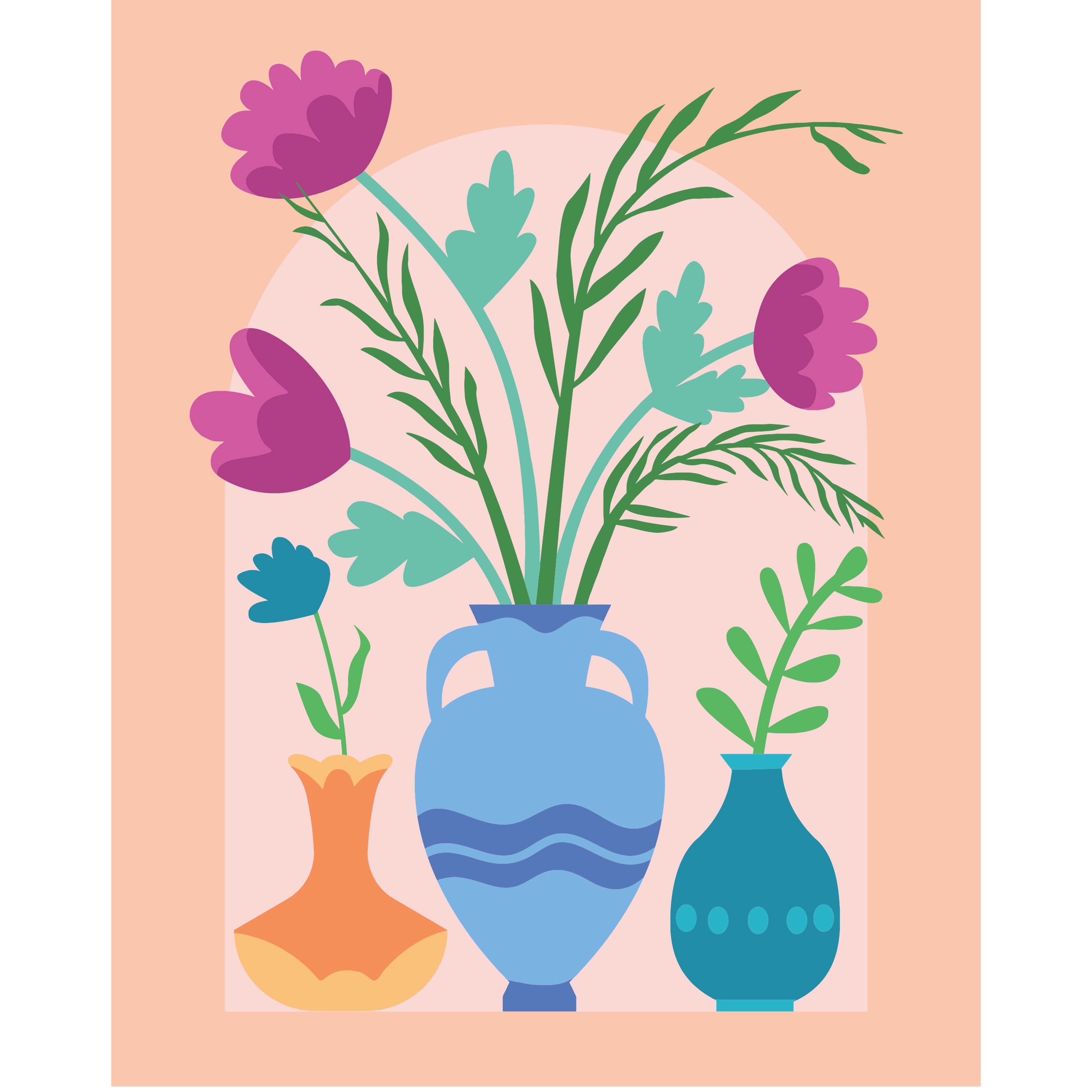 8" x 10" Three Vases Paint-by-Number Kit by Artist's Loft®