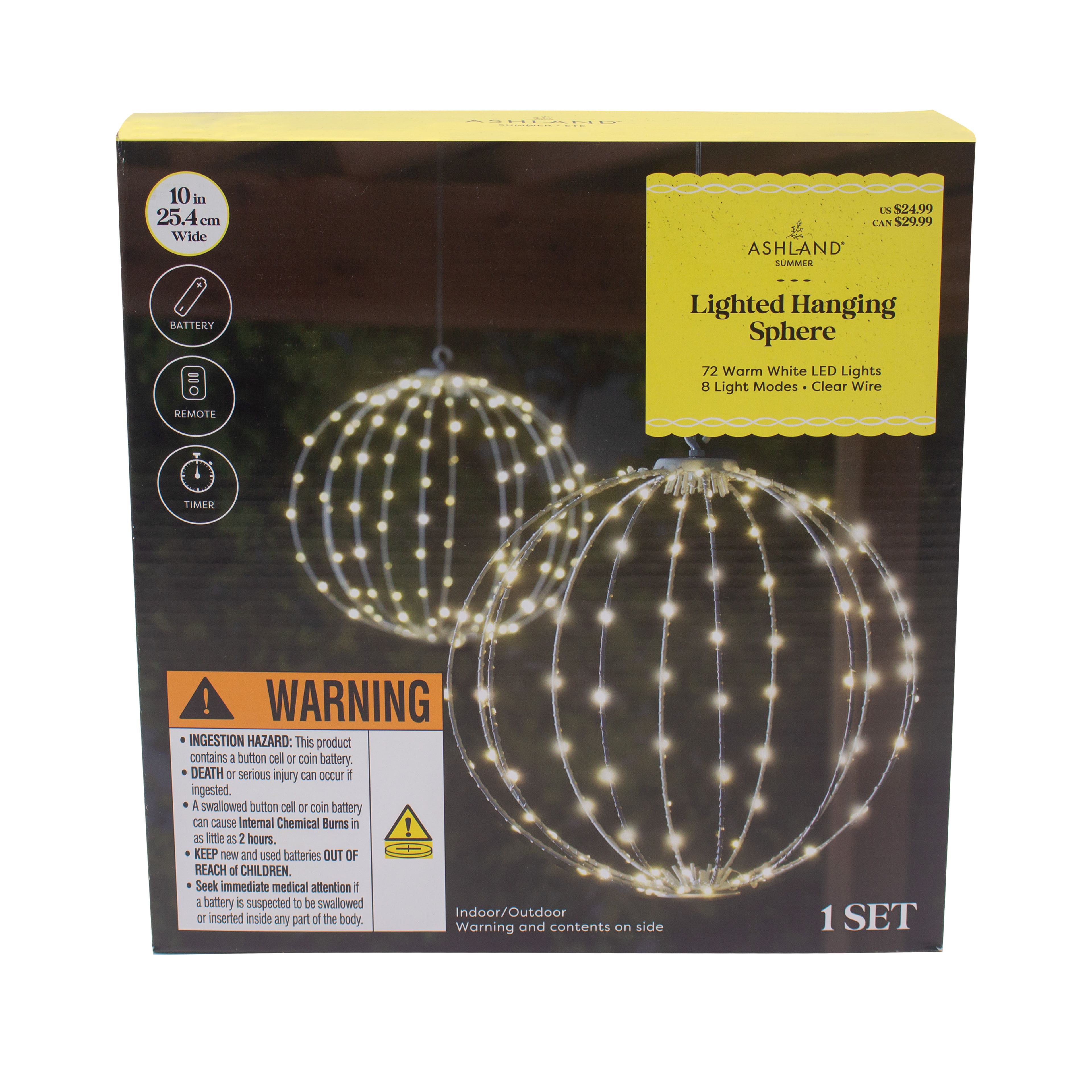 10&#x22; Warm White LED Hanging Sphere by Ashland&#xAE;