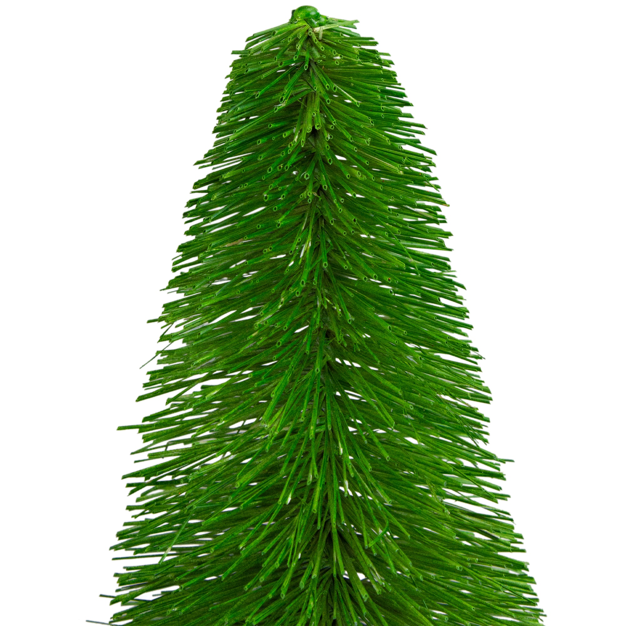11" Unlit Bottle Brush Pine Artificial Christmas Tree with Wooden Base