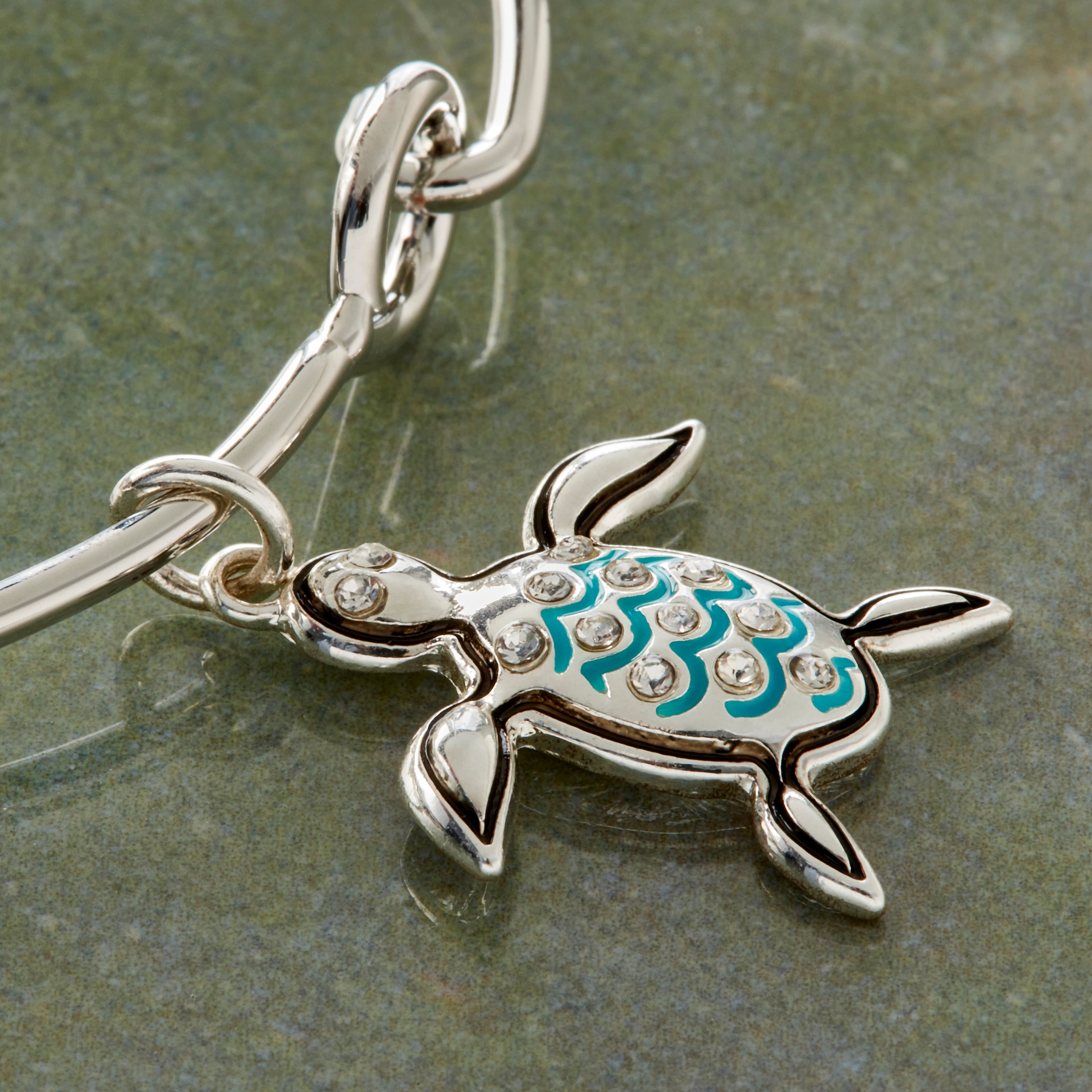 Charmalong&#x2122; Silver Plated Turtle Charm by Bead Landing&#x2122;