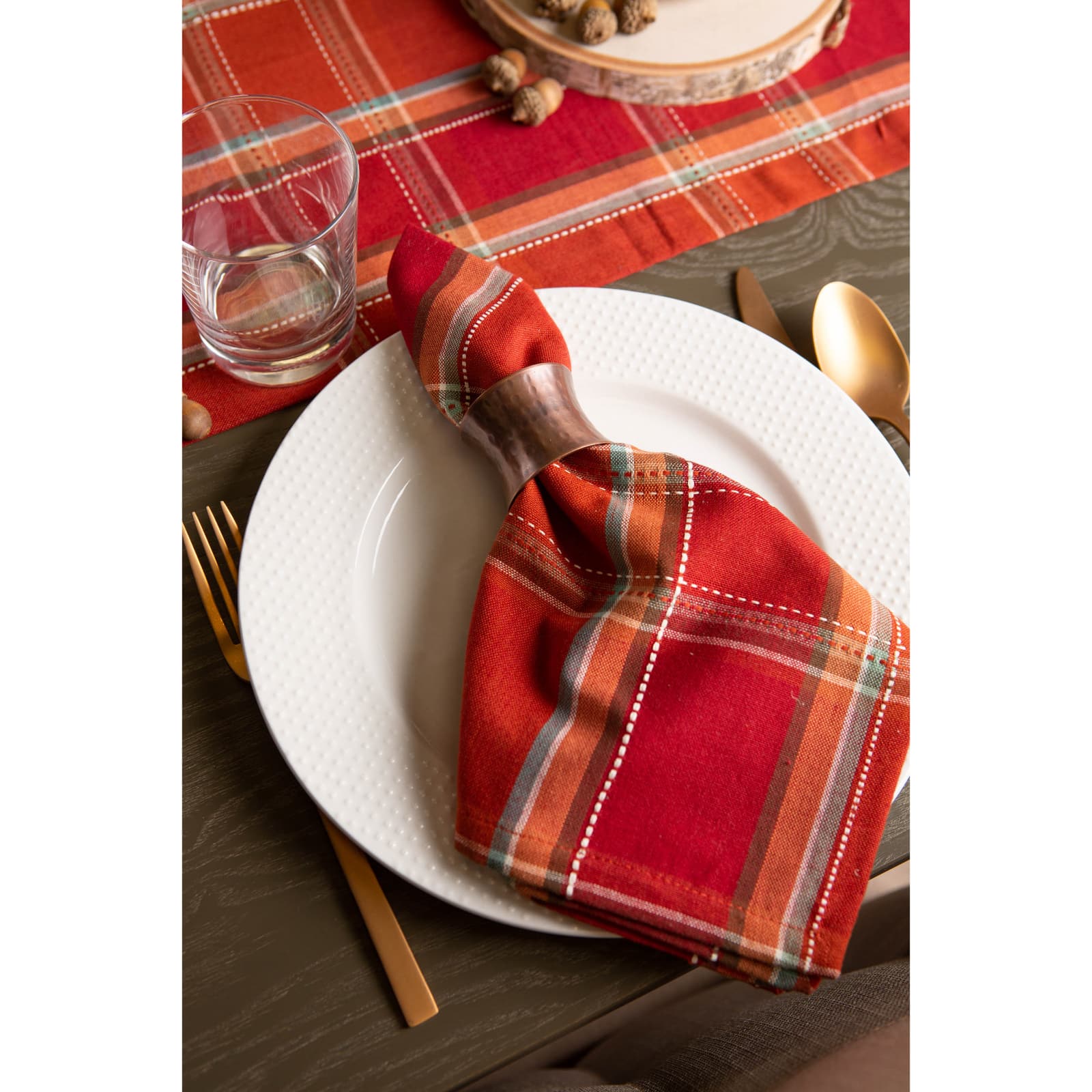 DII&#xAE; Autumn Spice Plaid Dinner Napkins, 6ct.