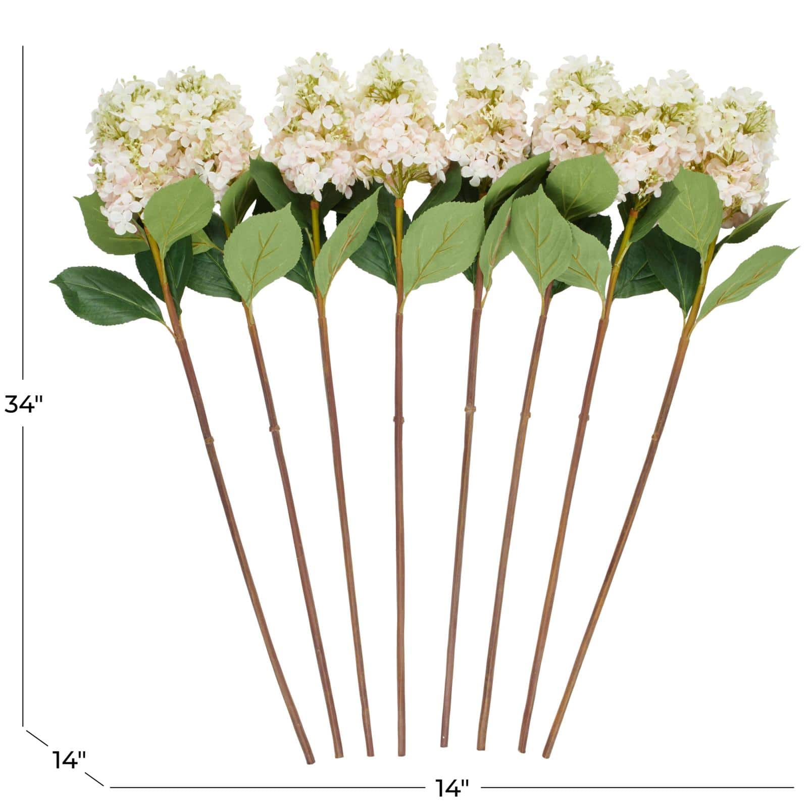 34&#x22; White Hydrangea Artificial Flower Stem, 8ct.