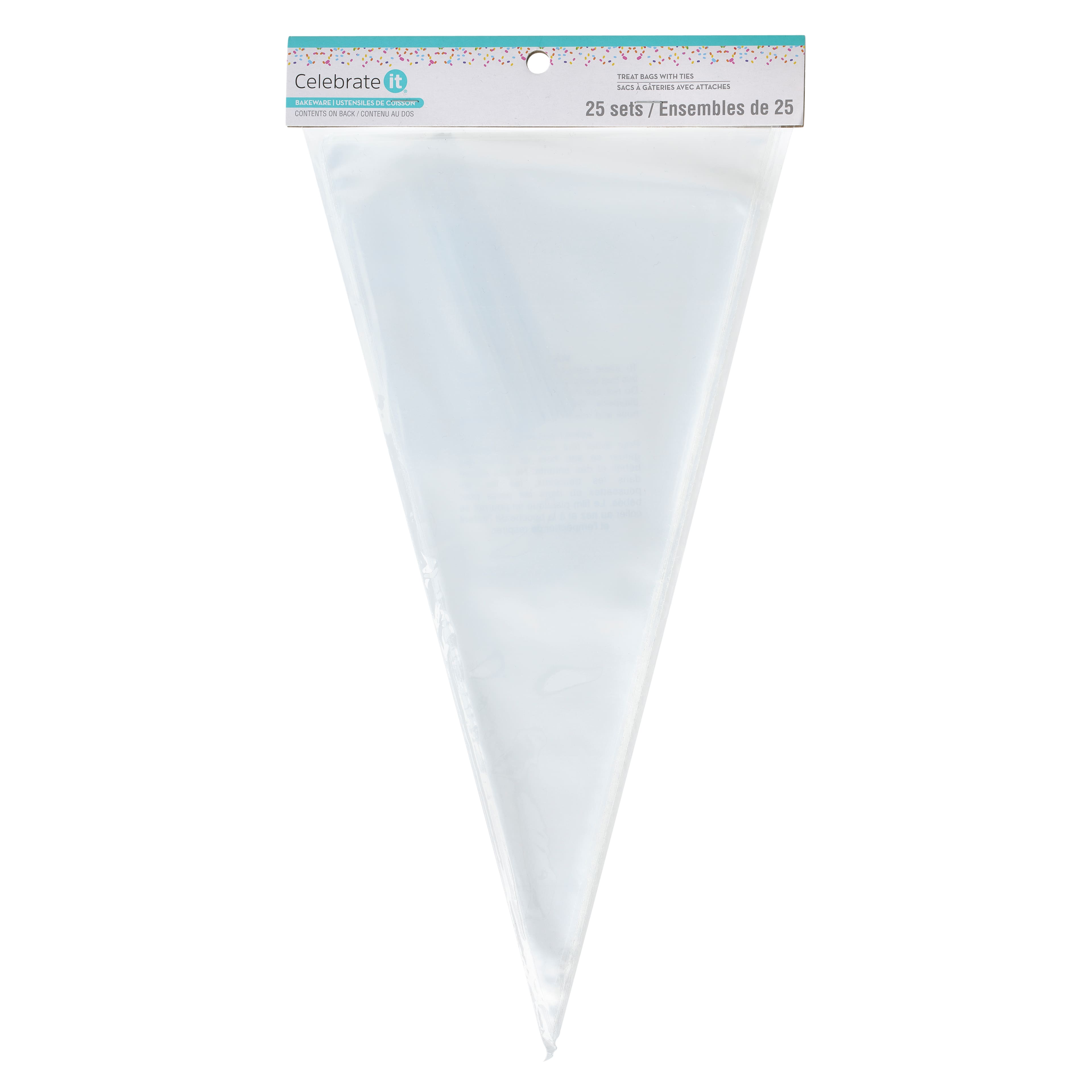 Cone Cellophane Bags,200 PCS 6.3x11.8 Cello Clear Cone Shaped Treat Bags  with 200 PCS Twist Ties, Plastic Cone Bags Triangle Bags for Popcorn Favor  Candy : : Health & Personal Care
