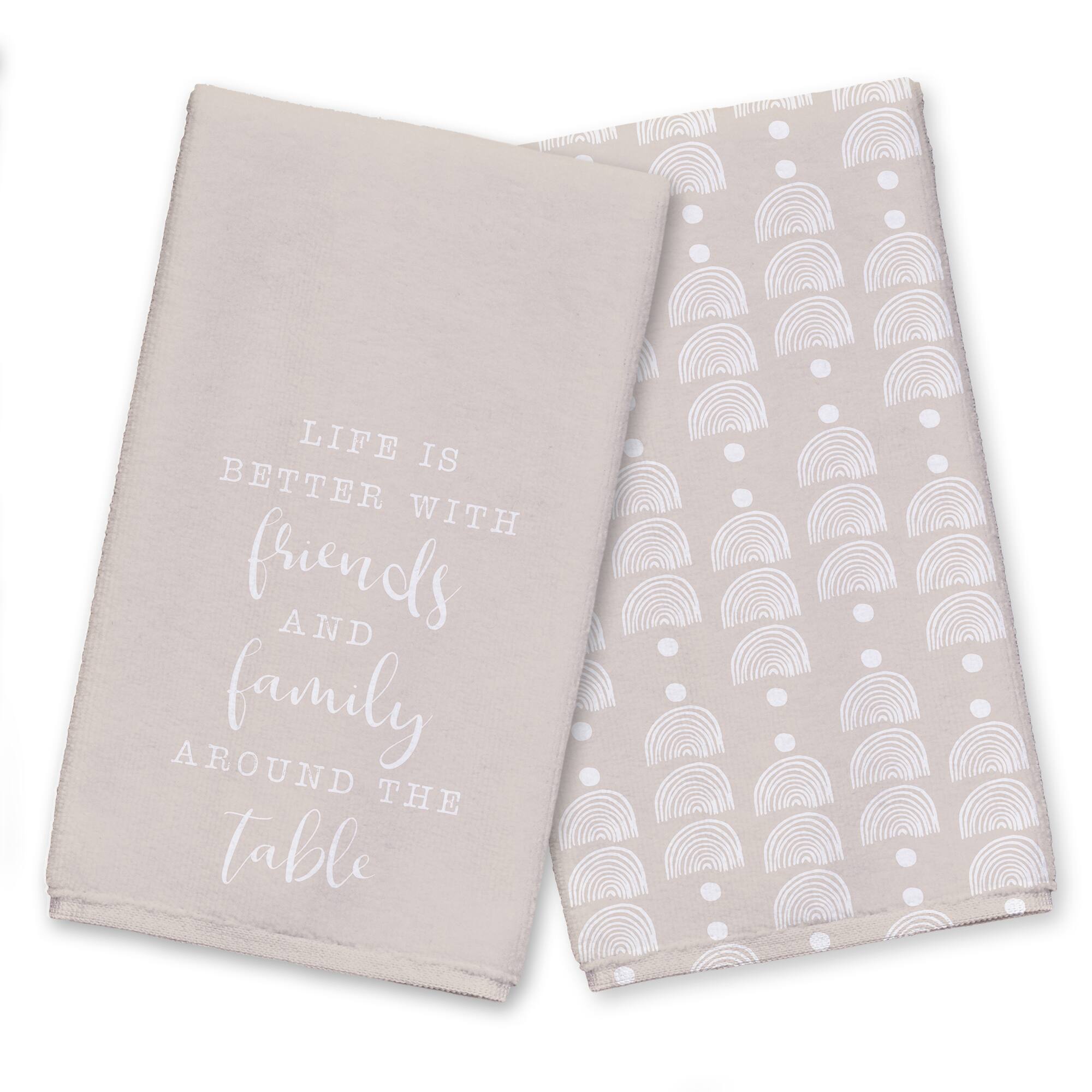 Geometric Half Quote Tea Towel Set