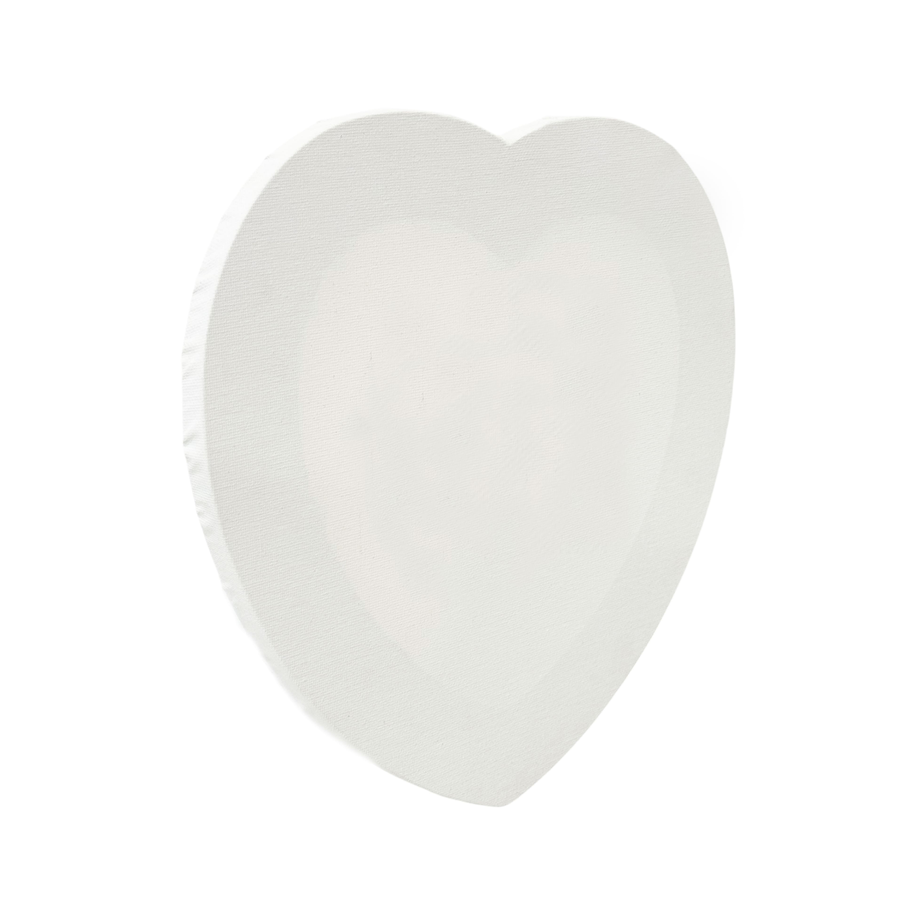 Toile en forme de cœur blanche en coton de 25,4 cm x 25,4 cm de Craft Smart