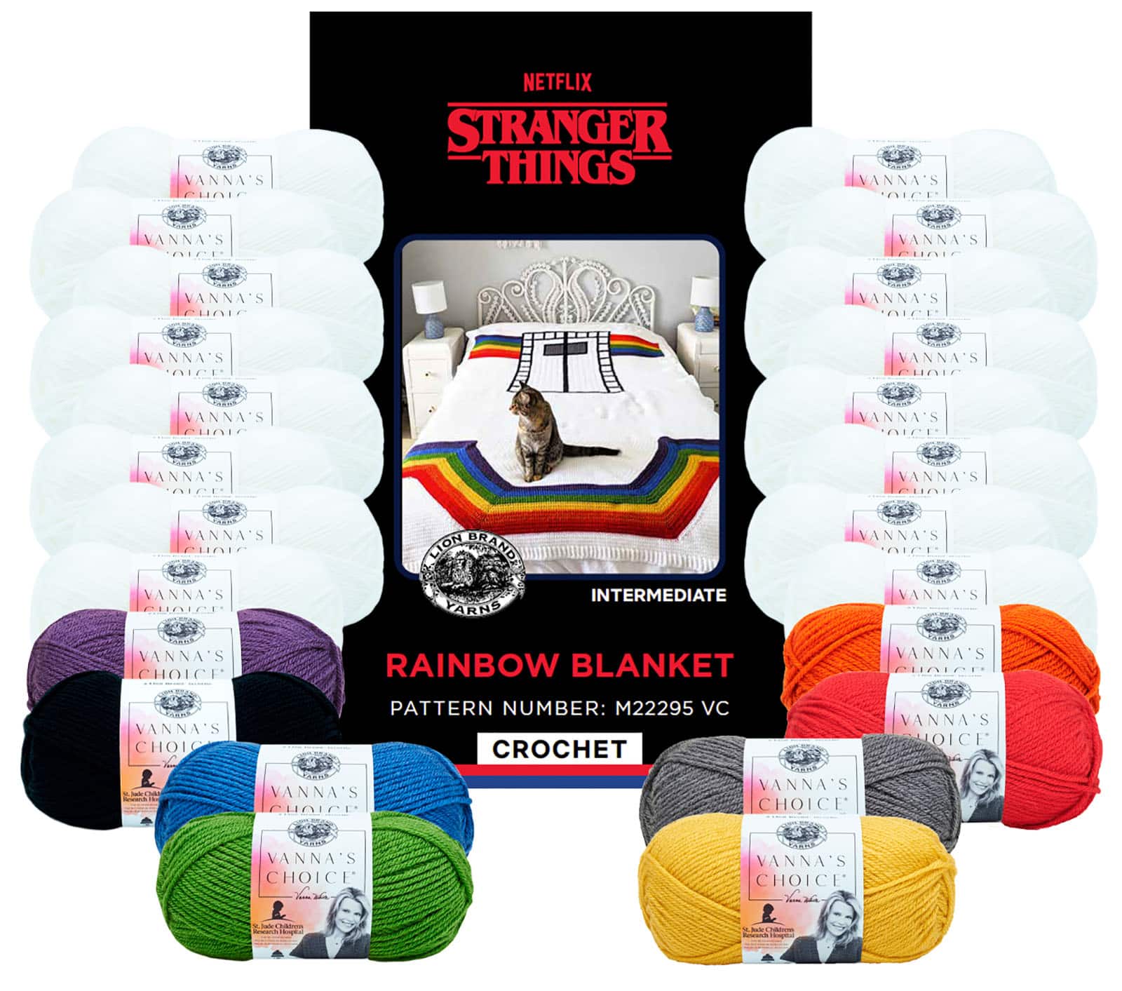 Lion Brand&#xAE; Stranger Things Rainbow Blanket Crochet Project Kit