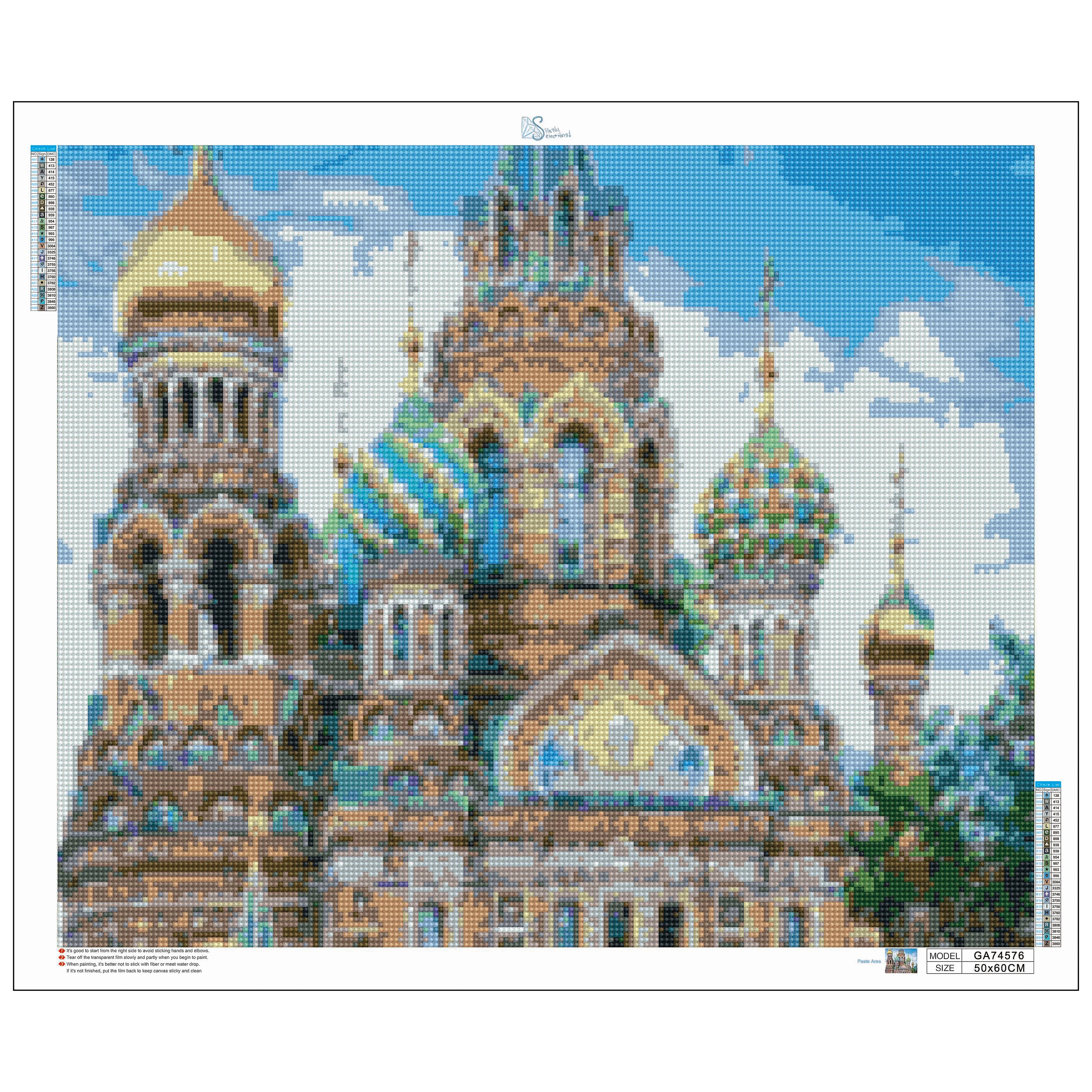 Sparkly Selections The Church of the Savior and Spilled Blood (St. Petersburg, Russia) Diamond Painting Kit, Square Diamonds