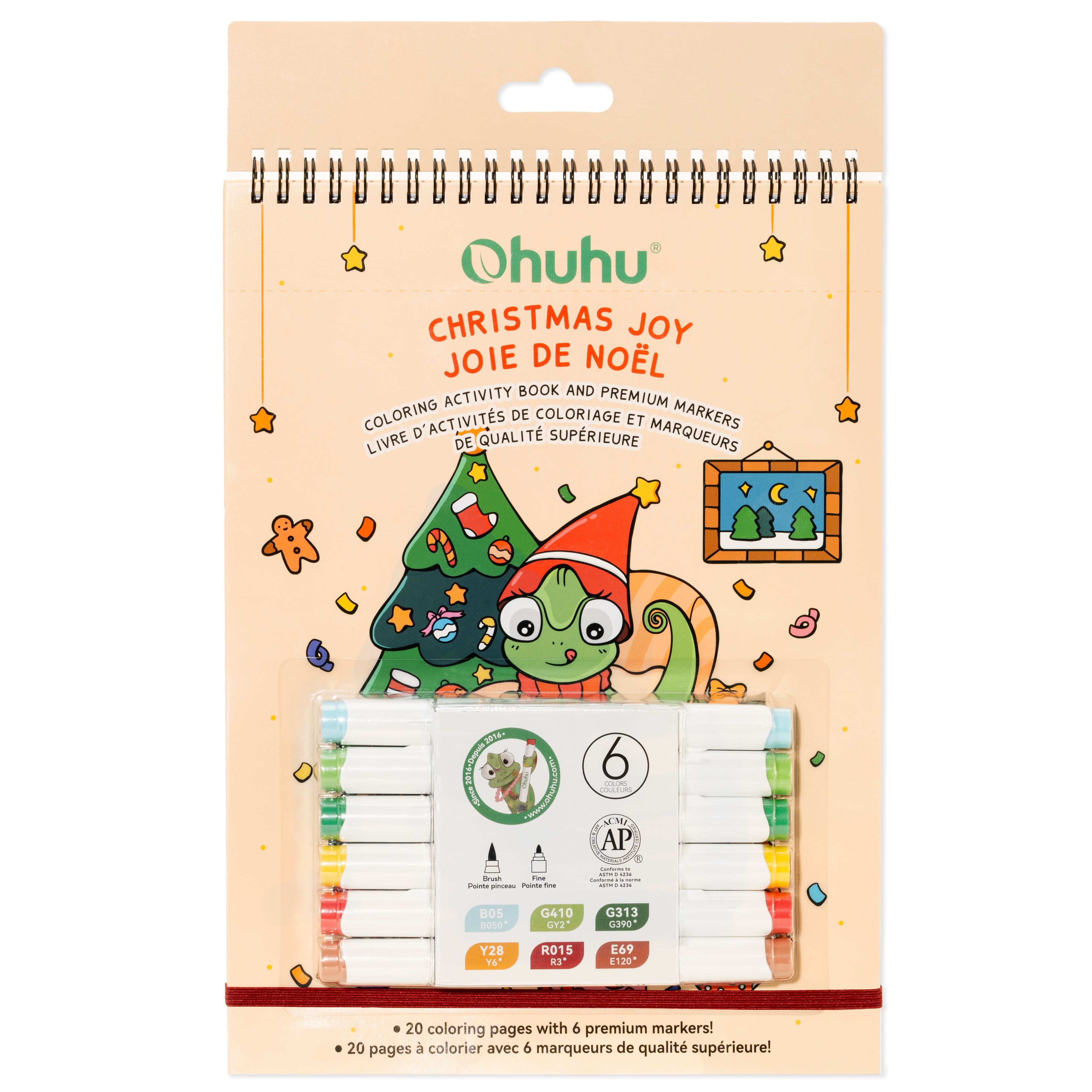 Ohuhu® Christmas Joy Coloring Activity Book & Premium Markers