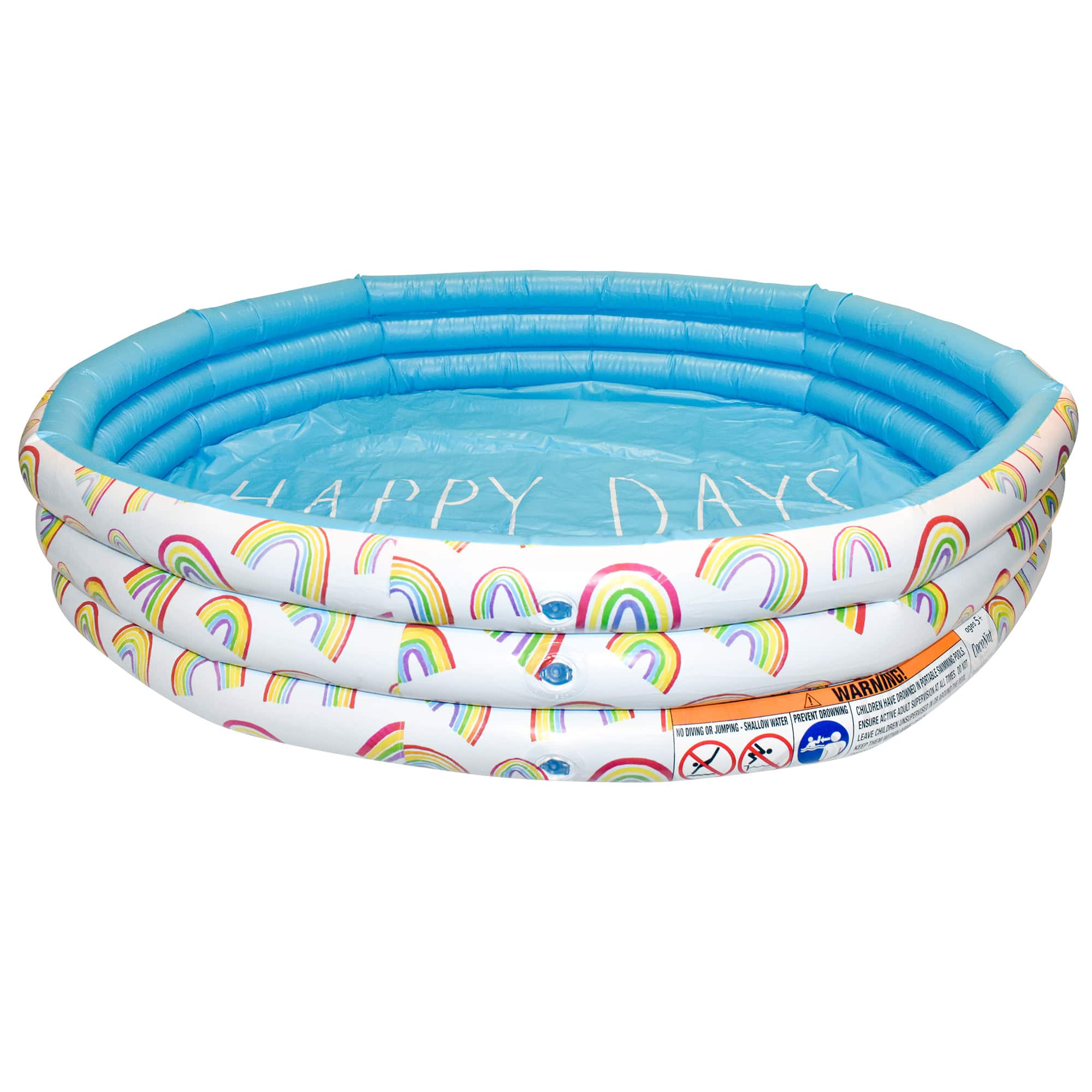 Rae Dunn 4ft. Happy Days Aqua Rainbow Mini Pool