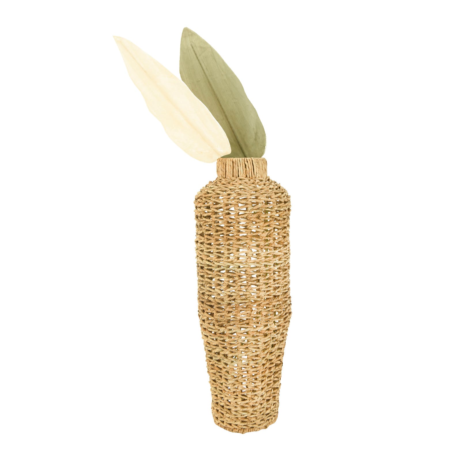 Hello Honey® 30" Handwoven Water Hyacinth & Rattan Floor Vase