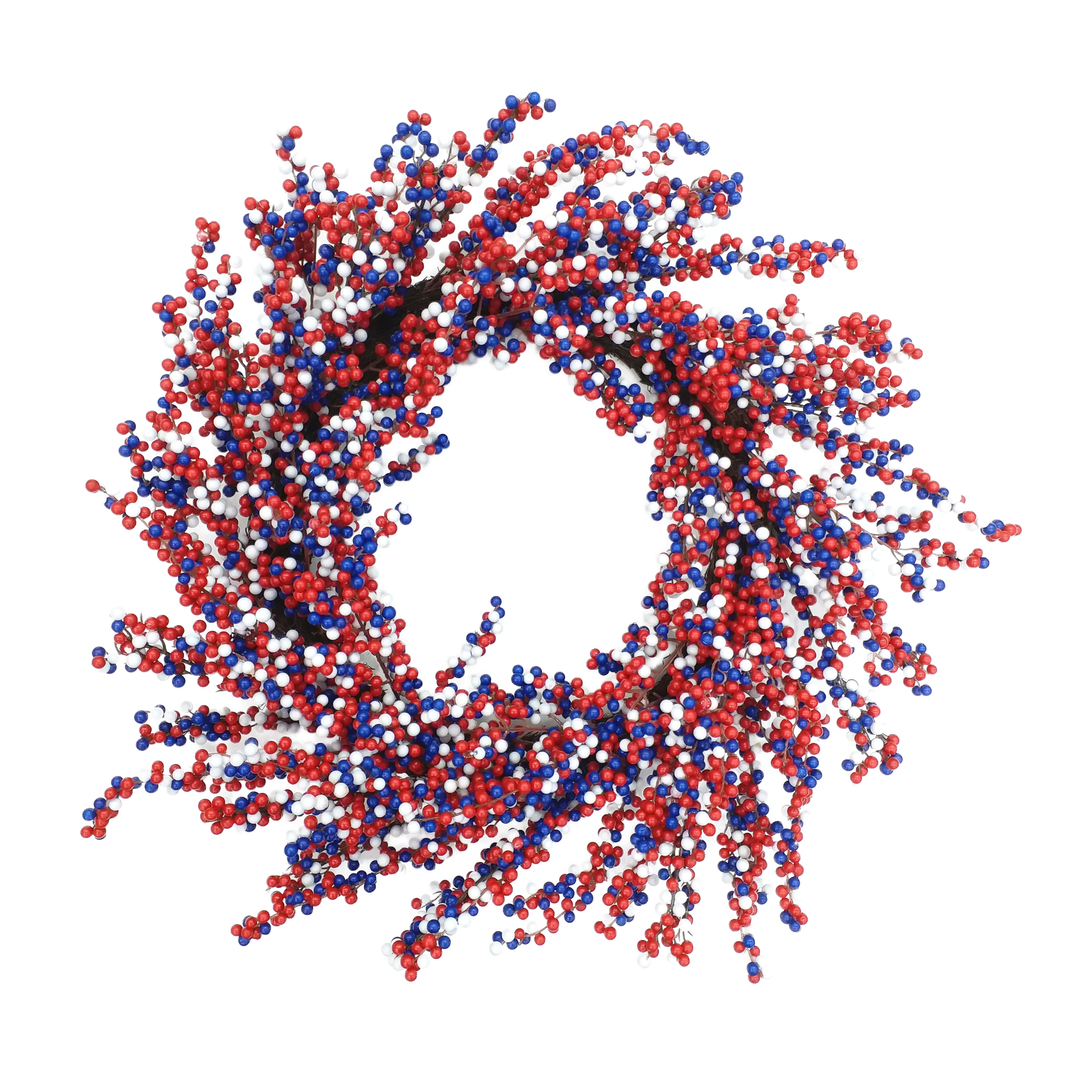 24&#x22; Red, White &#x26; Blue Berry Wreath by Celebrate It&#xAE;