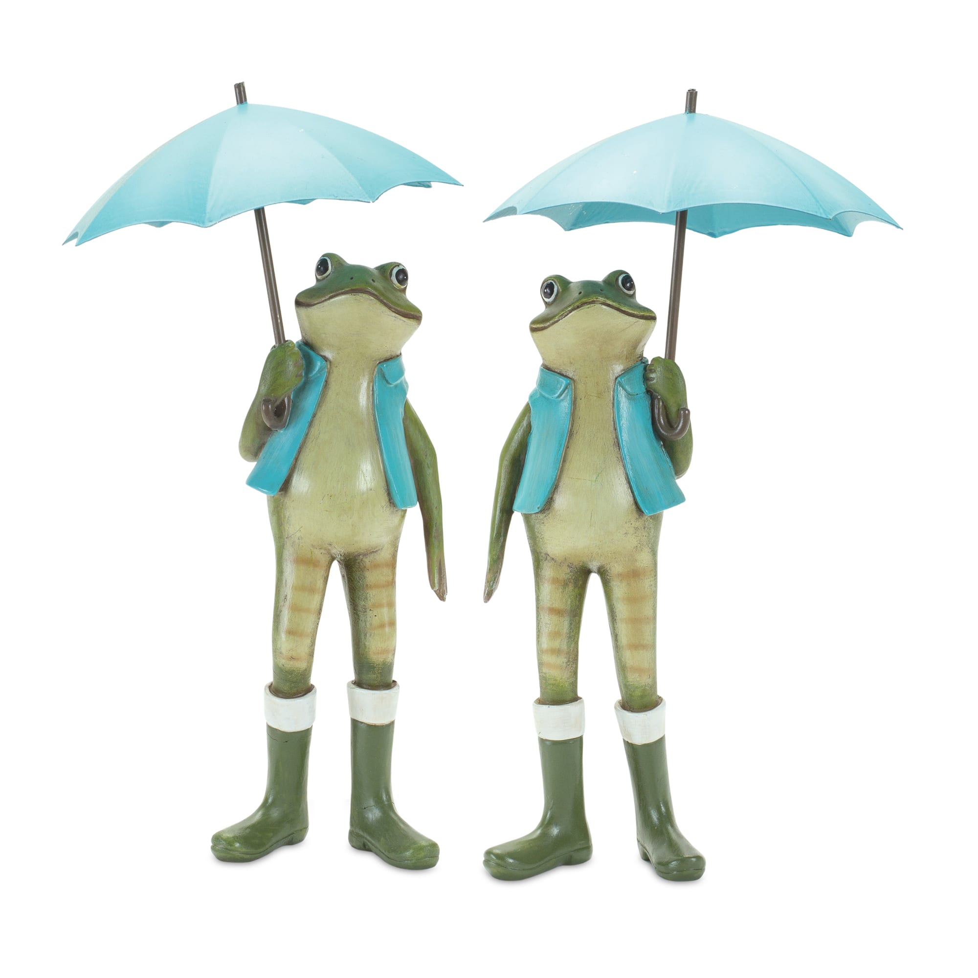 Garden Frogs with Umbrellas &#x26; Rainboots Set