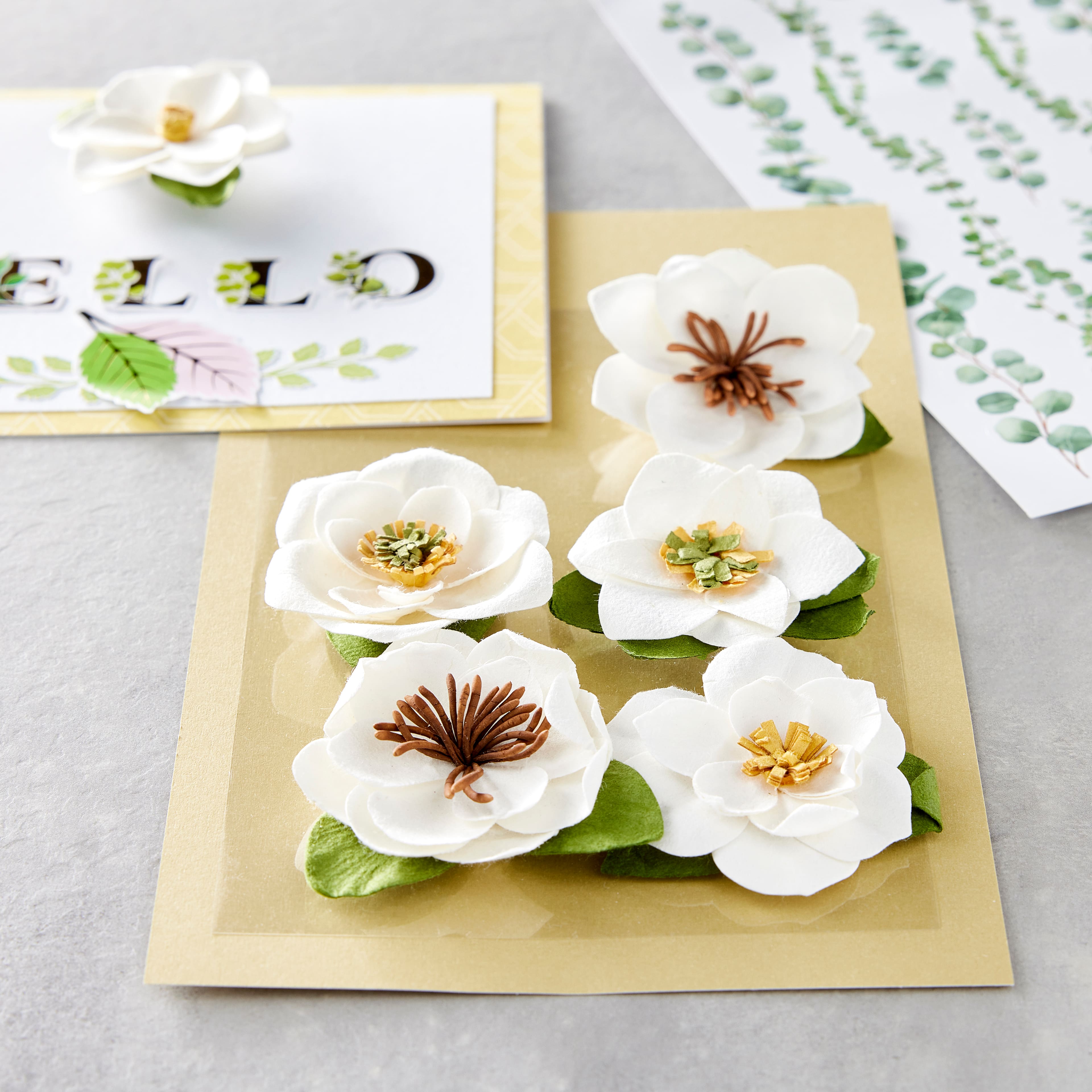 12 Packs: 6 ct. (72 total) Paper Magnolia Flower Embellishments by Recollections&#x2122;