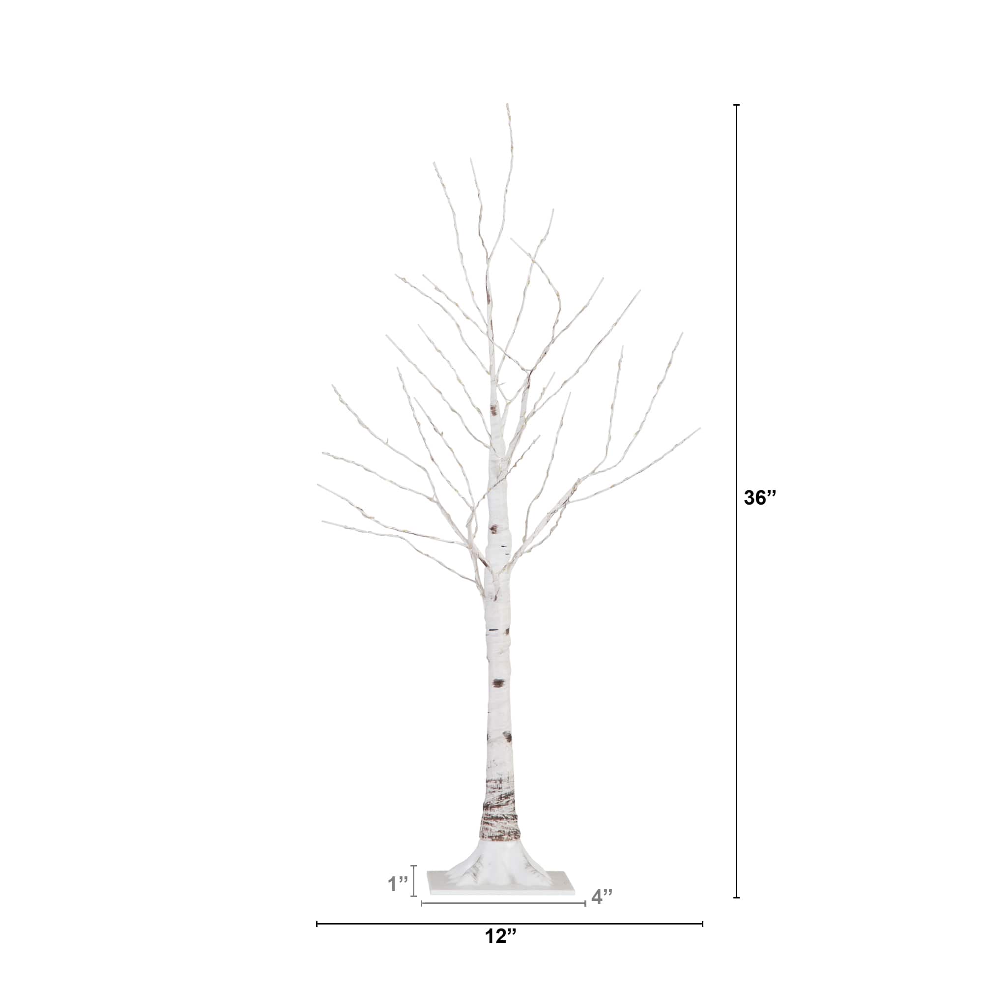3ft. Pre-Lit White Birch Artificial Christmas Tree, Warm White LED Lights