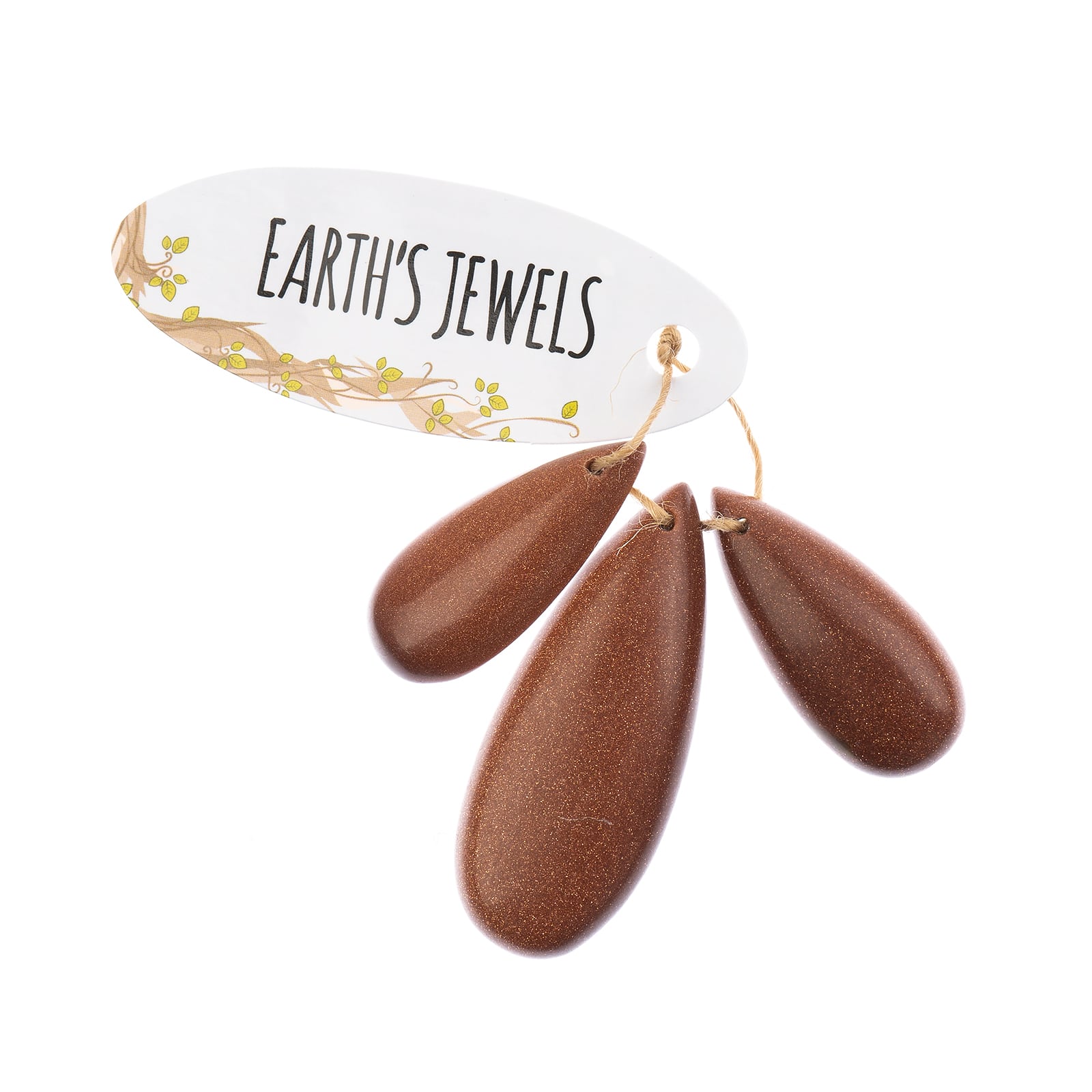 John Bead Earth’s Jewels Natural Stone Teardrop Pendant Slices