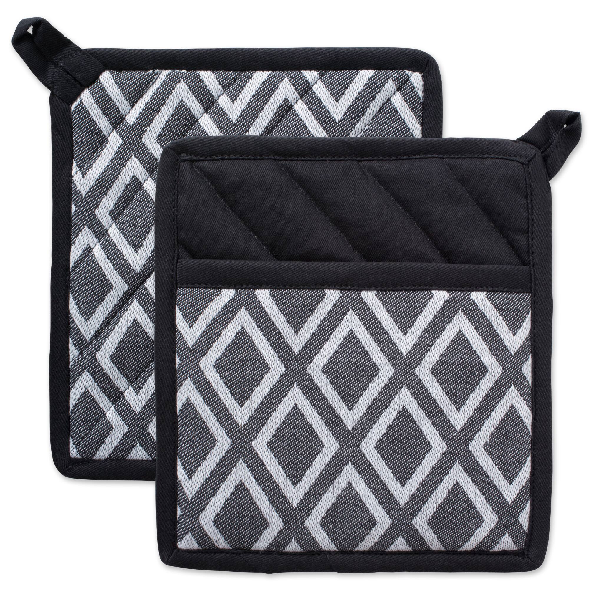 DII® Black & White Diamond Potholder (Set of 2)