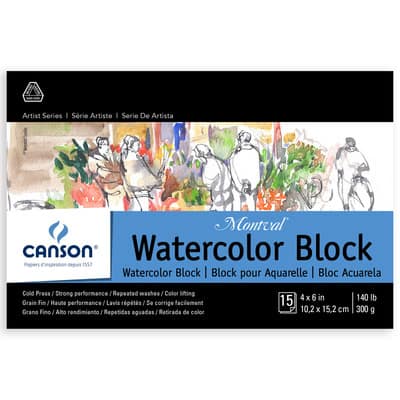 Canson® Montval® Artist Series Watercolor Block in White | 4" x 6" | Michaels®