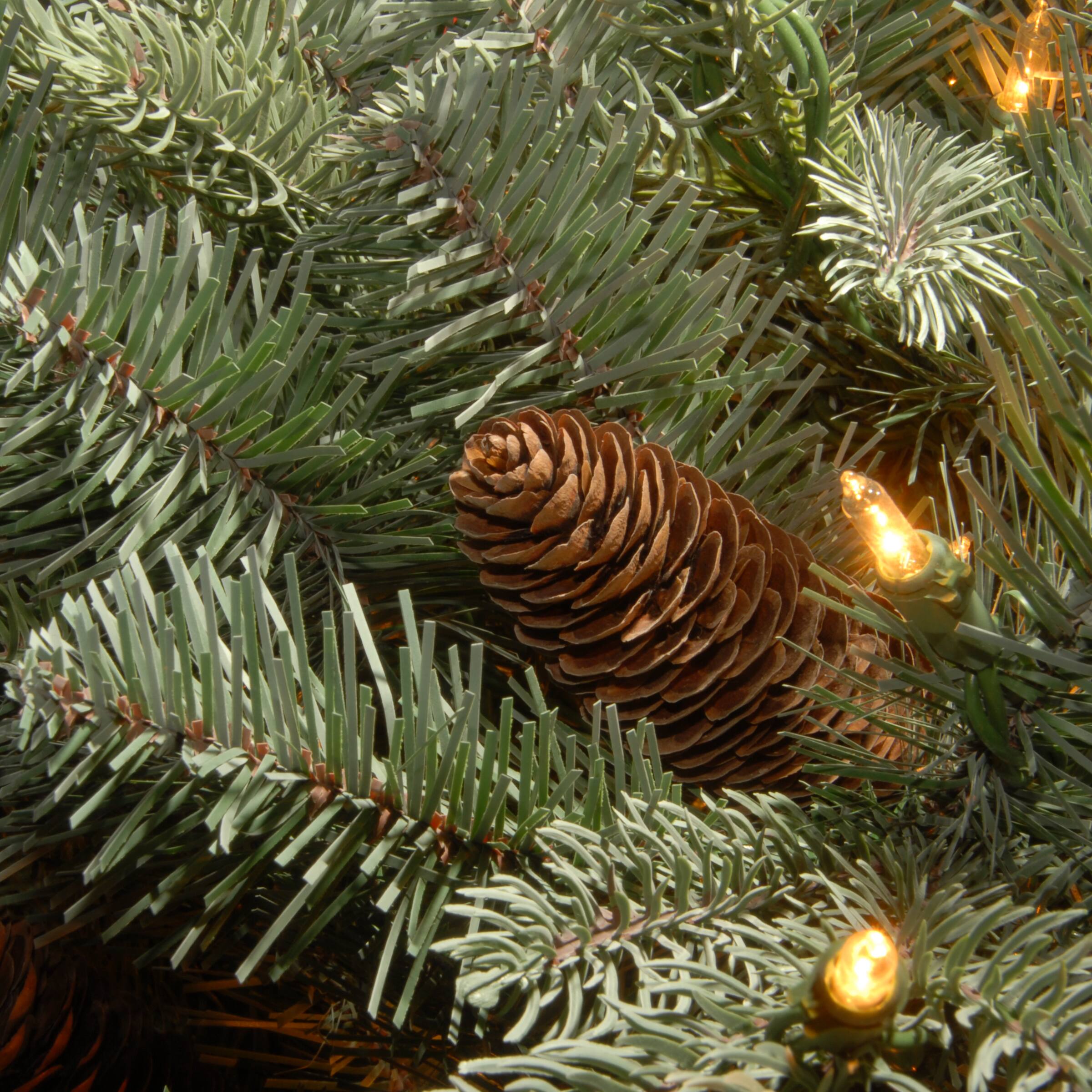 3ft. Feel Real&#xAE; Frosted Arctic Spruce with Pinecone Mailbox Swag, Warm White LED Lights
