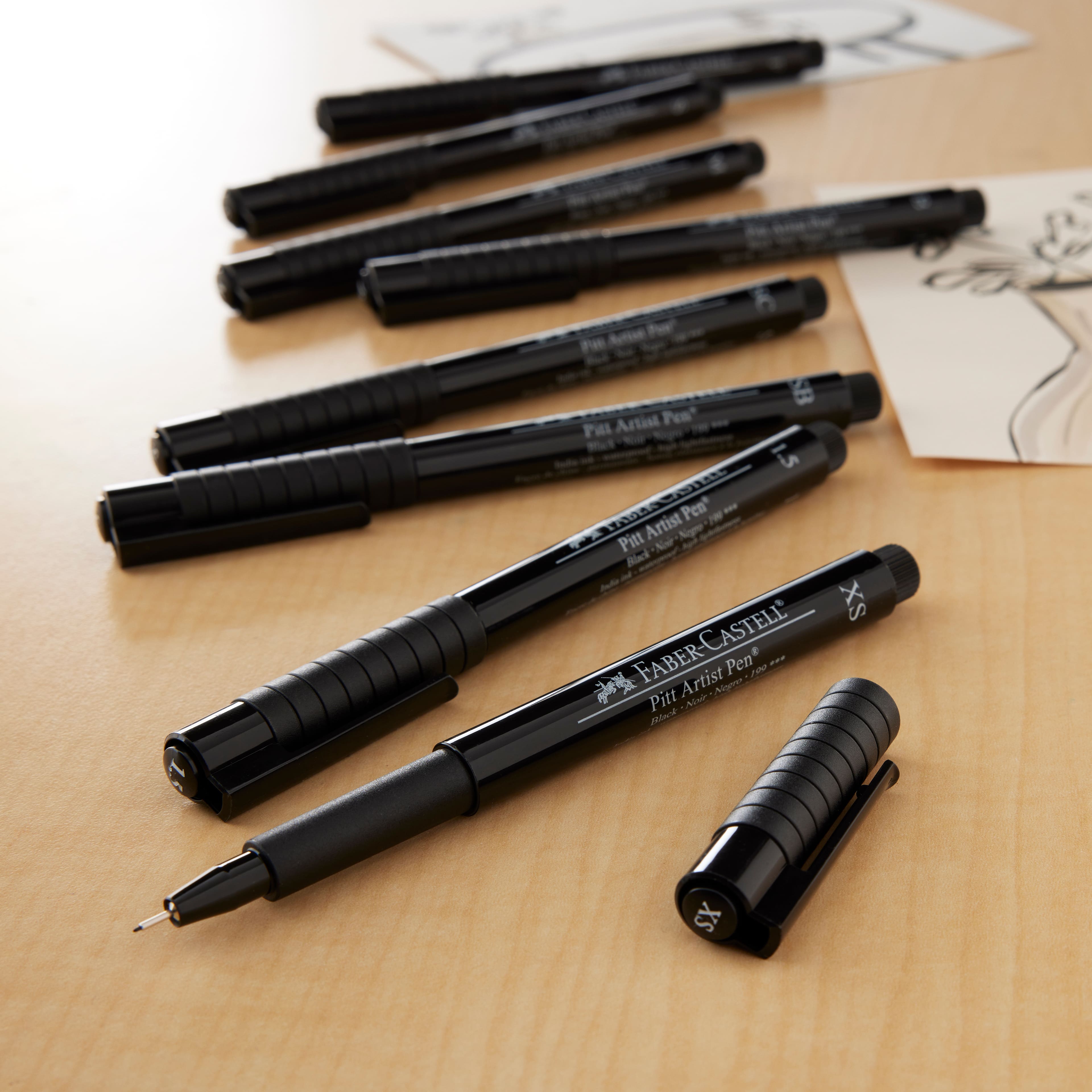 Faber-Castell Pitt Artist Pen® Black - Wallet of 8