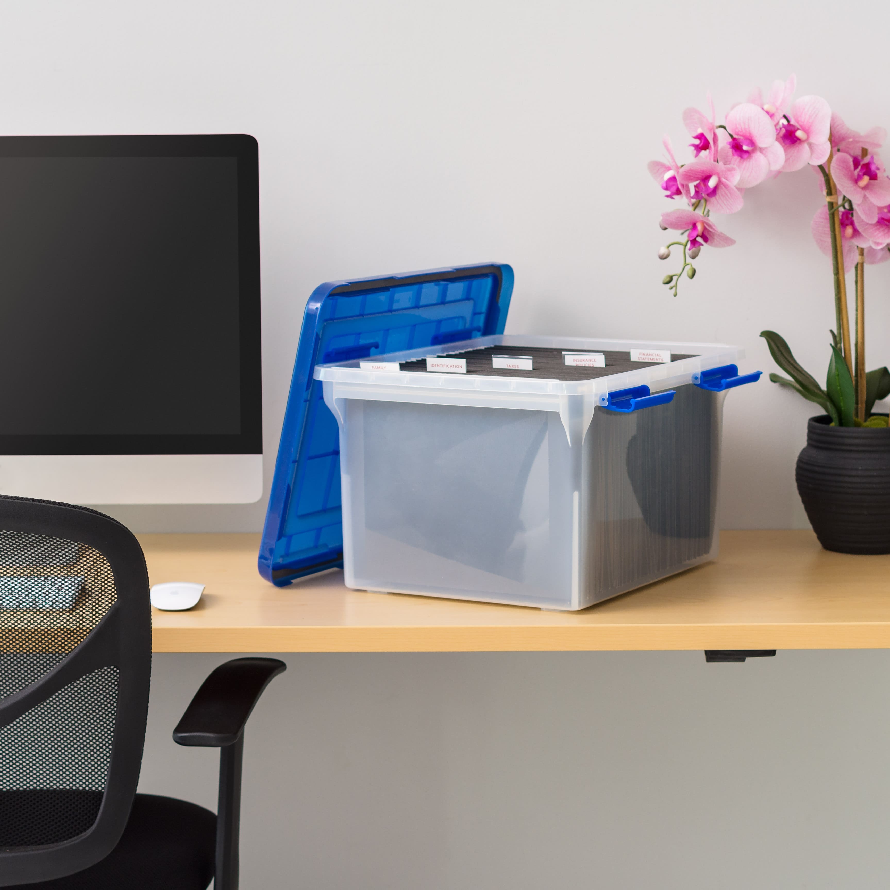 IRIS 32qt. Stackable Plastic Legal File Storage Box for Letter