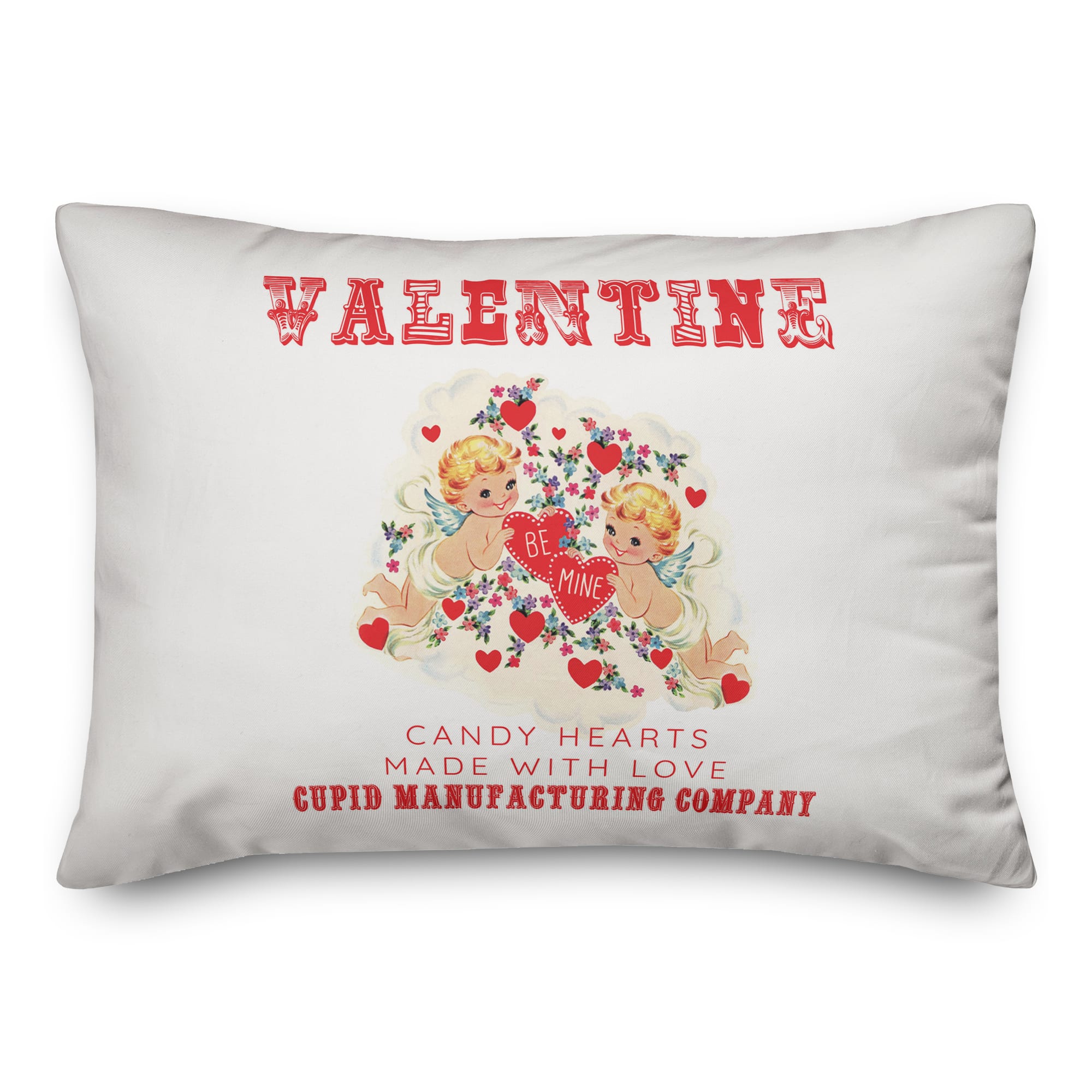 Cupid Candy Hearts 14&#x22; x 20&#x22; Throw Pillow