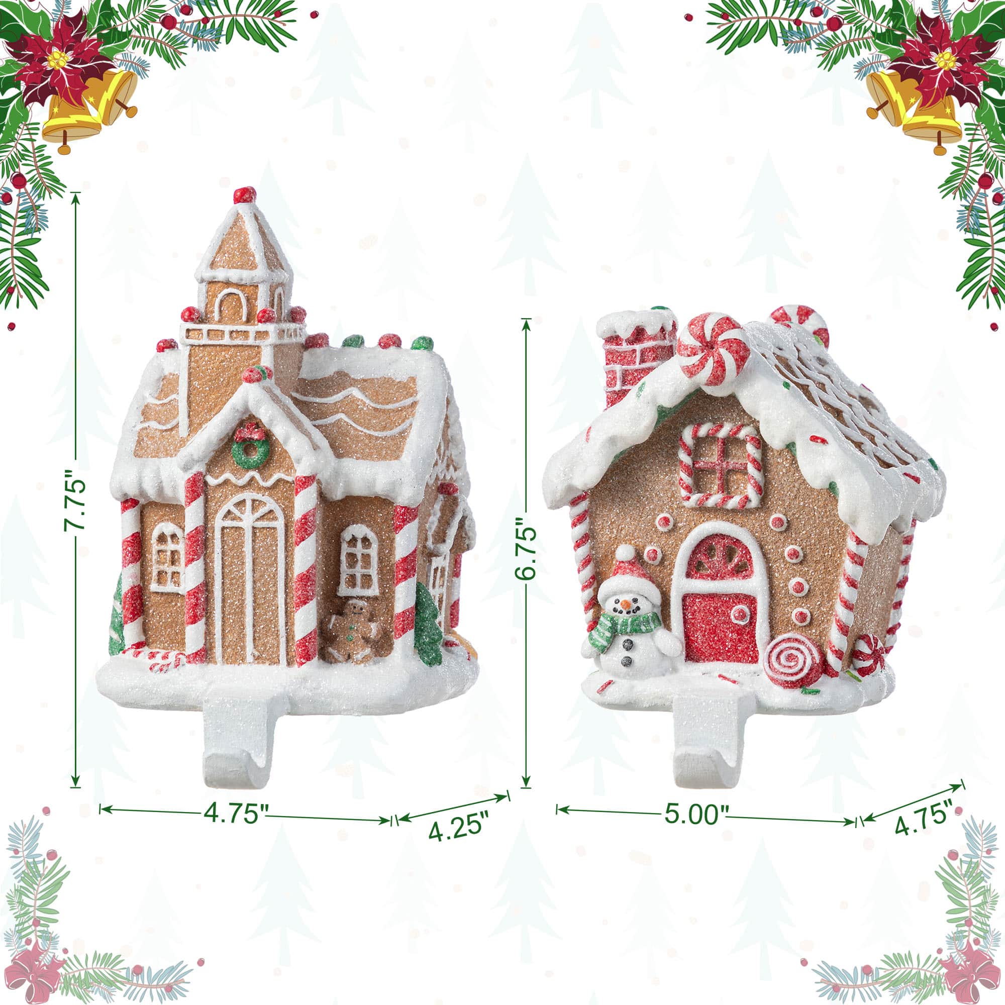 Glitzhome® Gingerbread House Stocking Holder Set