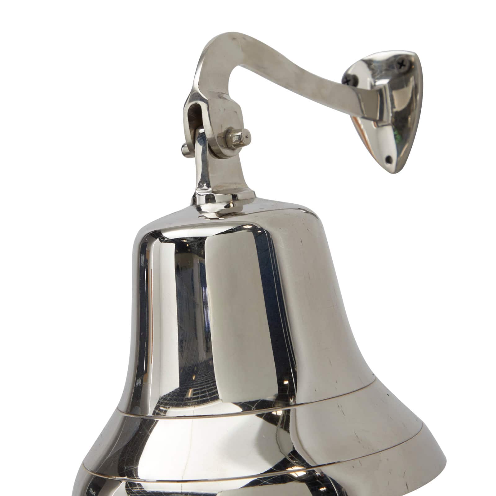 7.5&#x22; Silver Nautical Bell Wall Accent with Rope Pull