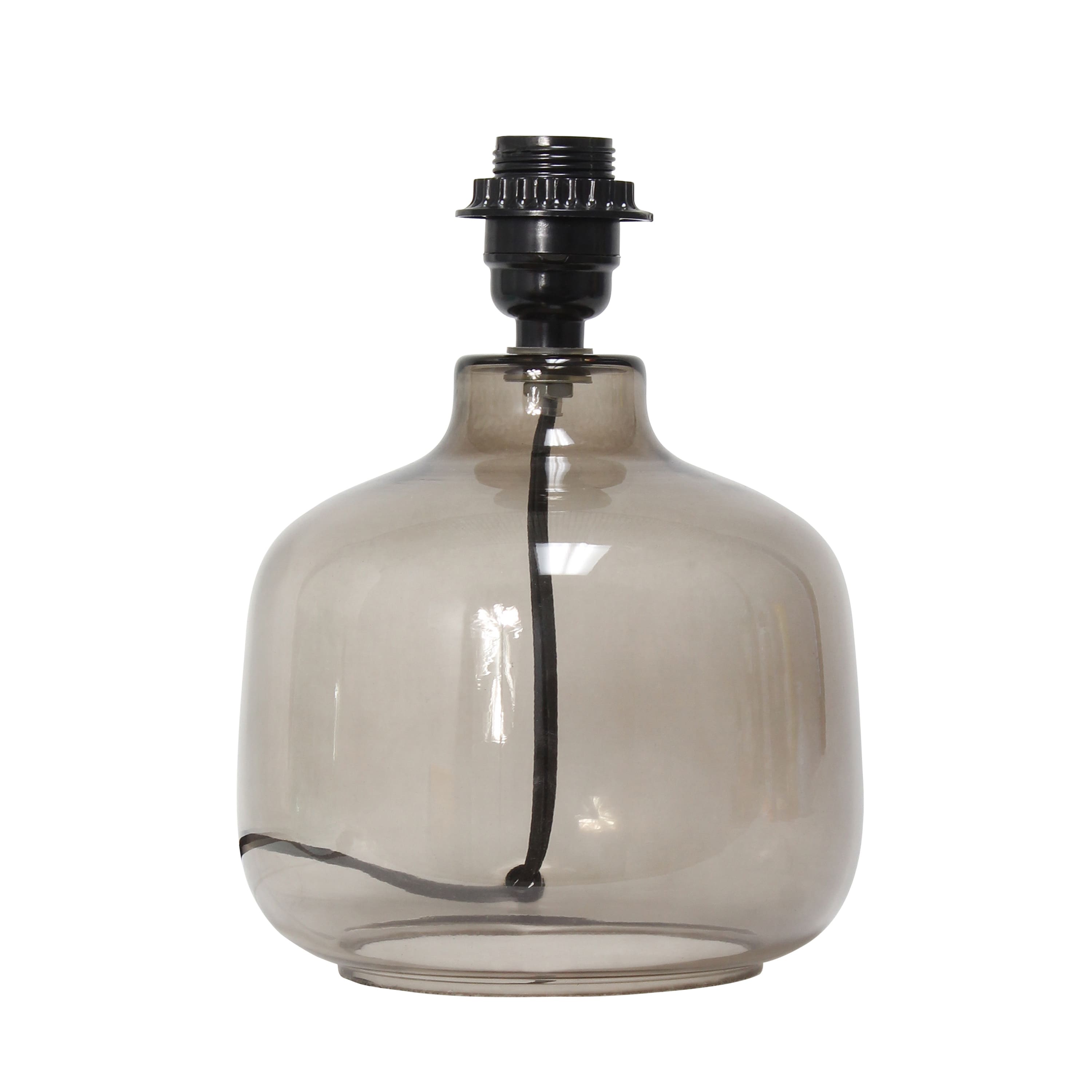 Simple Designs 14&#x22; Glass Table Lamp with White Fabric Shade