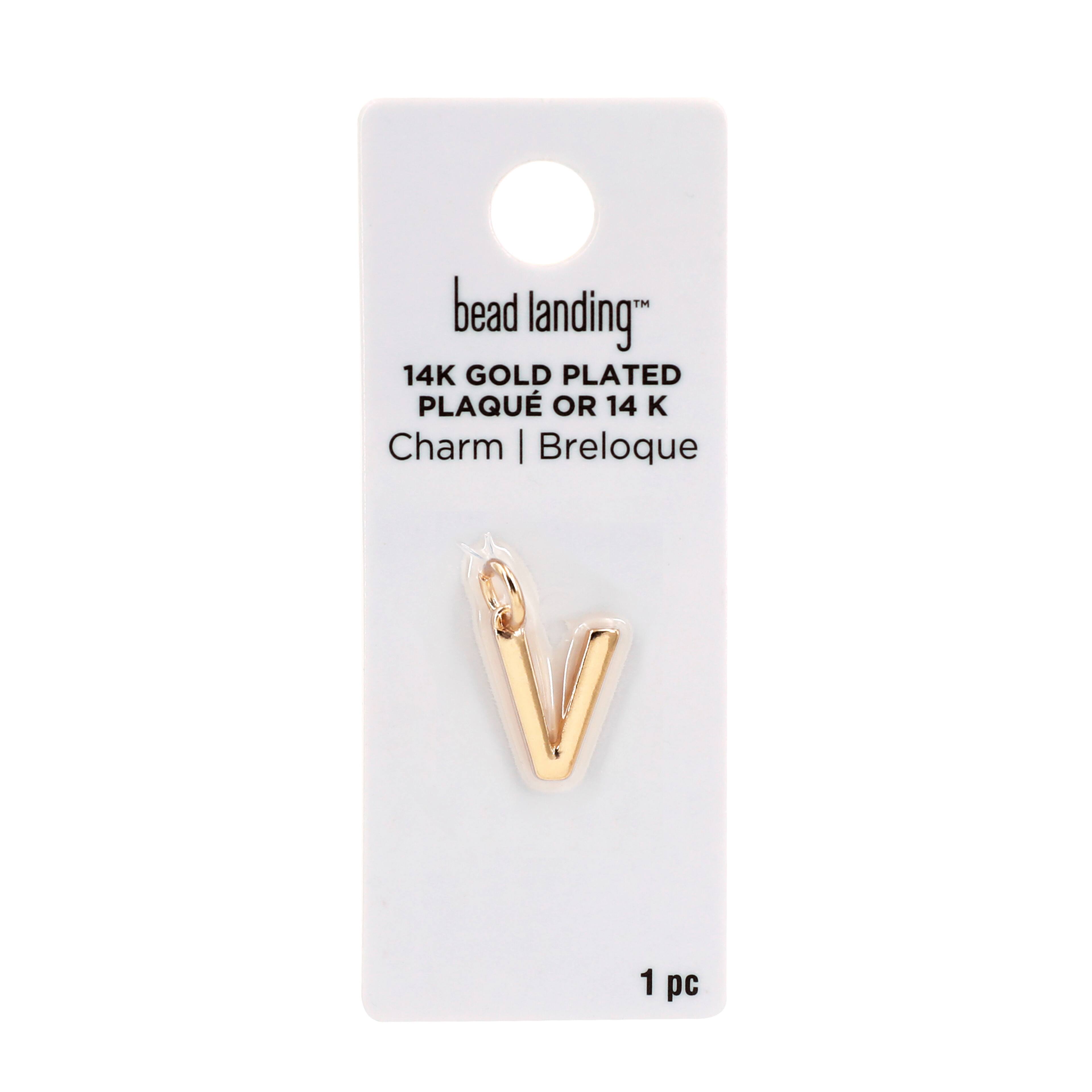 14K Gold Plated Letter Charm by Bead Landing&#x2122;