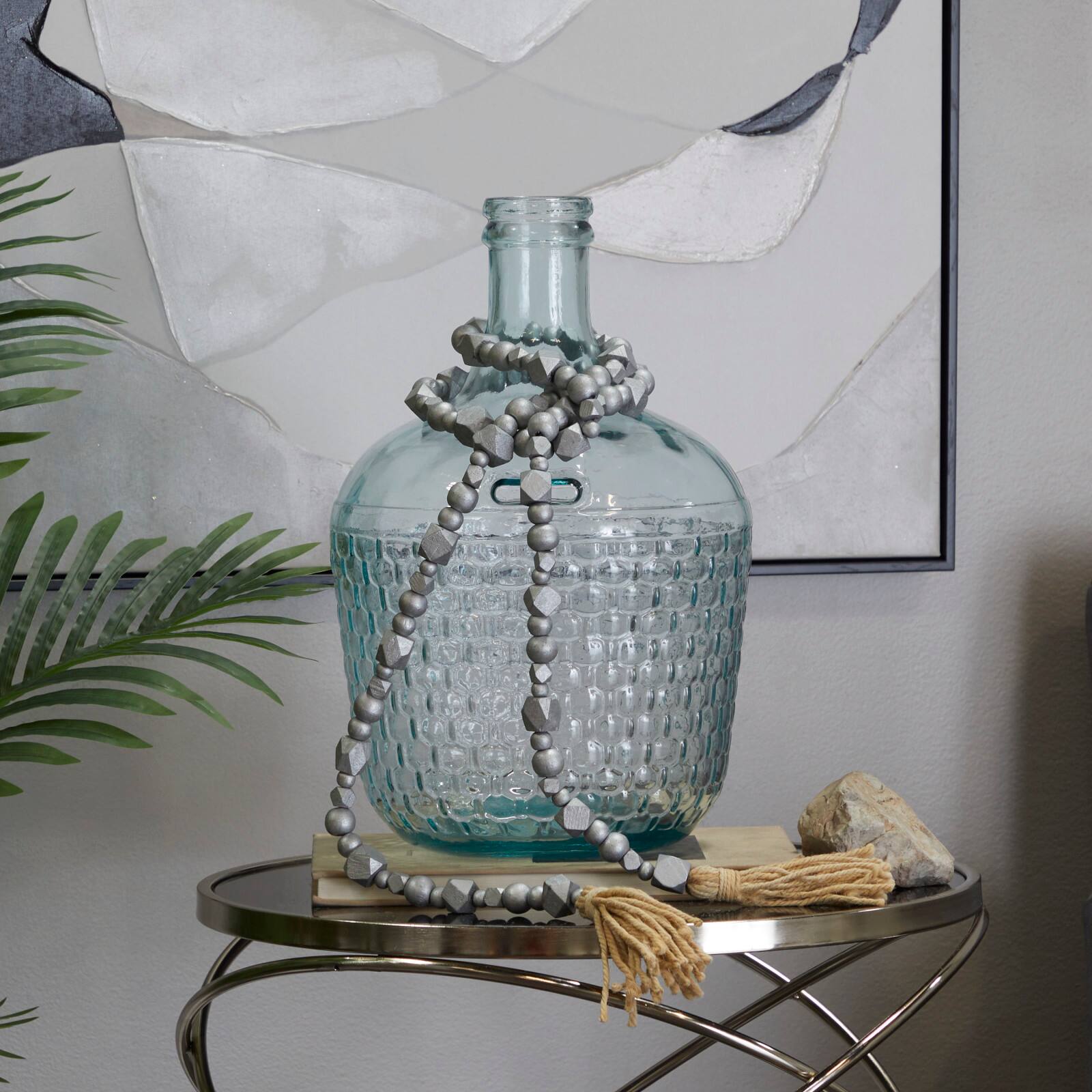 80&#x22; Geometric Wood Bead Garland with Tassels