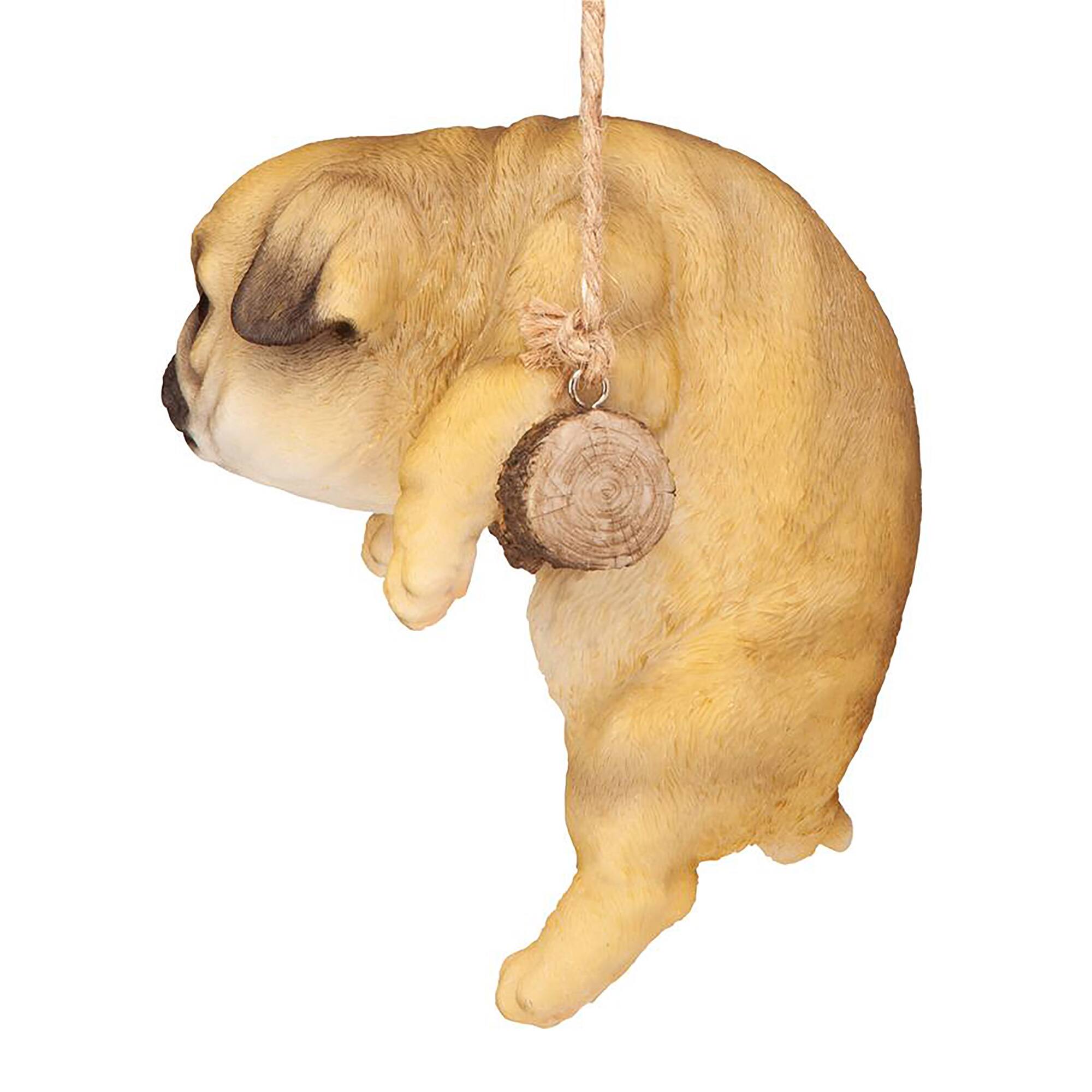 Design Toscano 8" Pug Puppy on a Perch Hanging Dog Sculpture