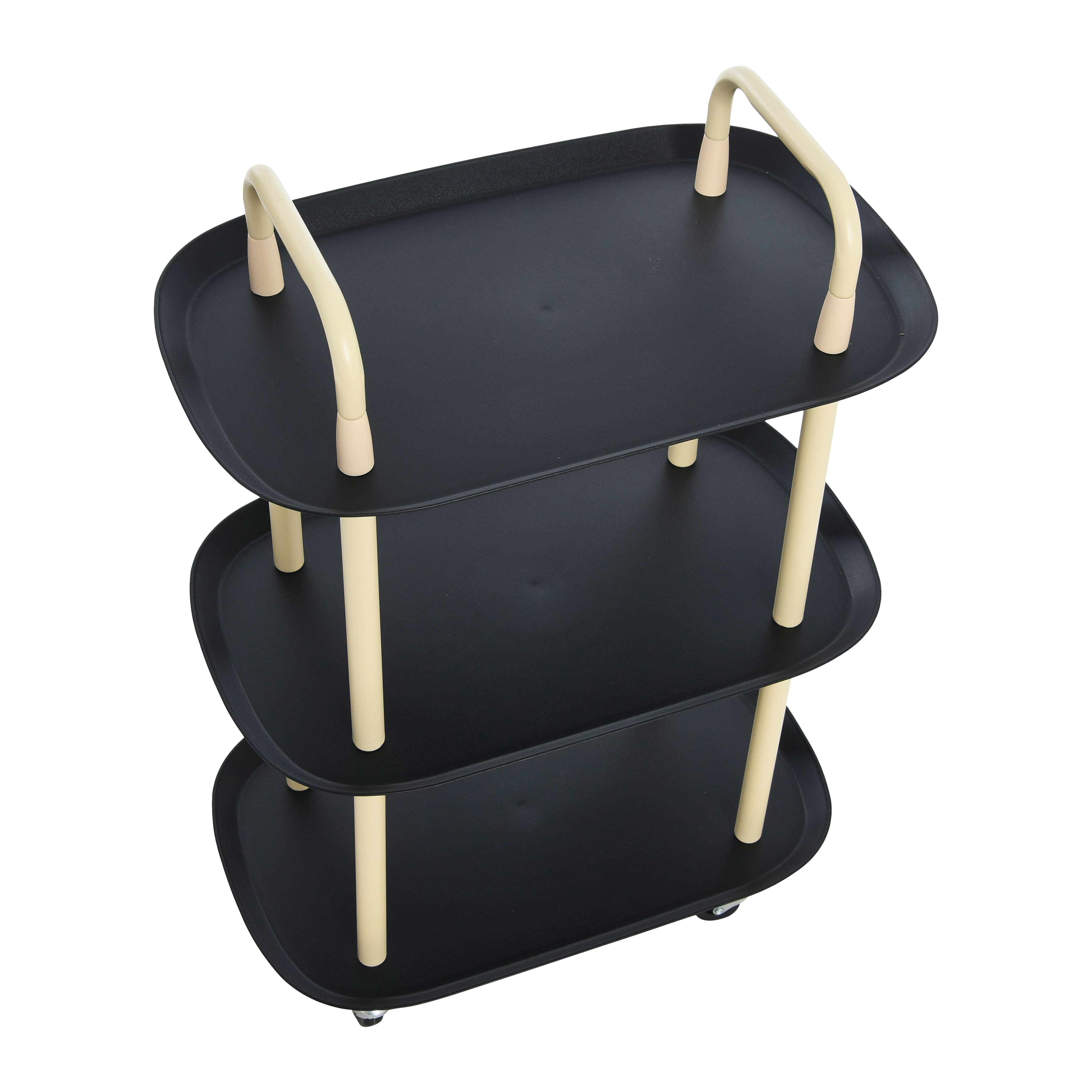 Hello Honey&#xAE; Main + Mesa&#x2122; 3-Tier Modern Plastic and Metal Trolley