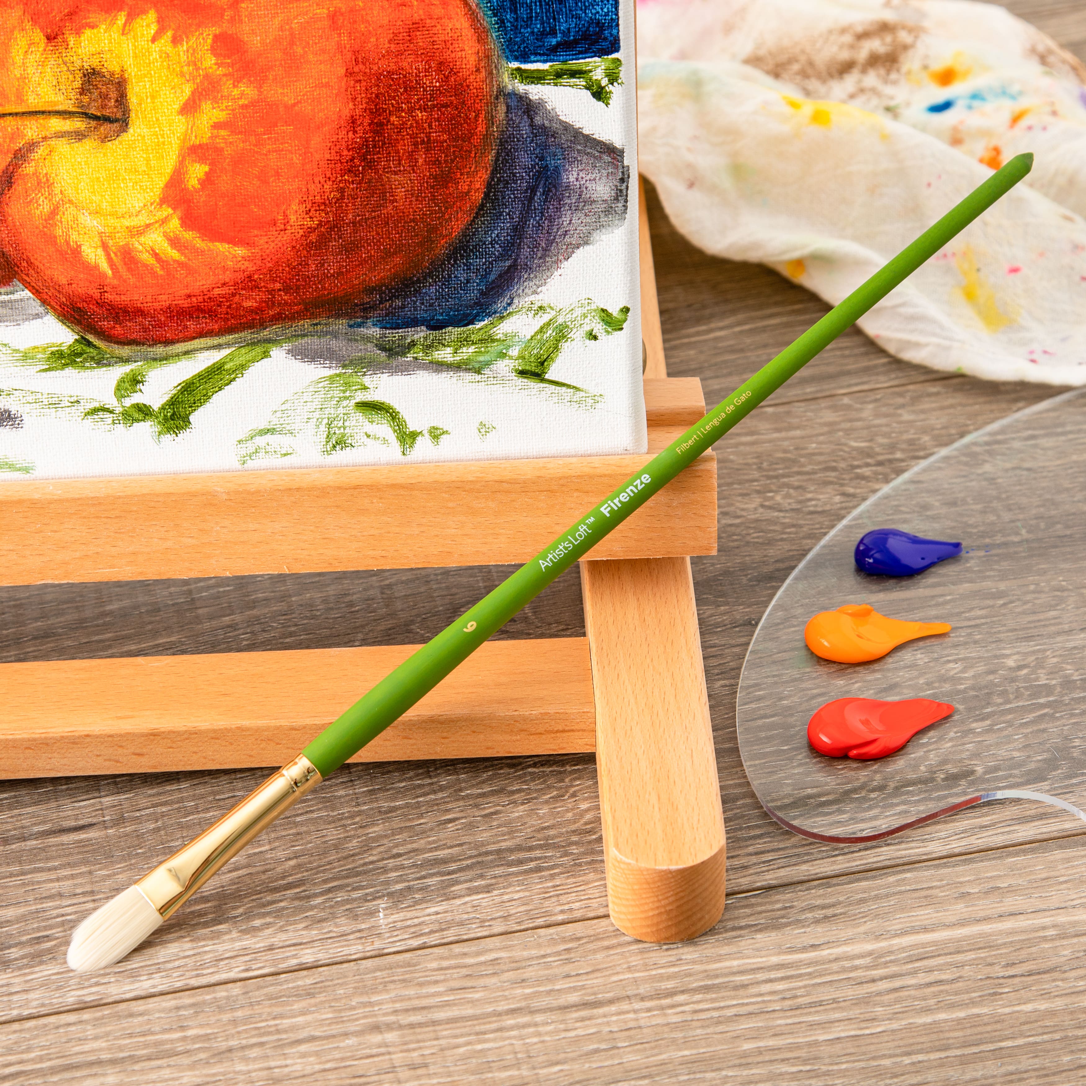 12 Pack: Firenze Long Handle Filbert Brush by Artist's Loft™