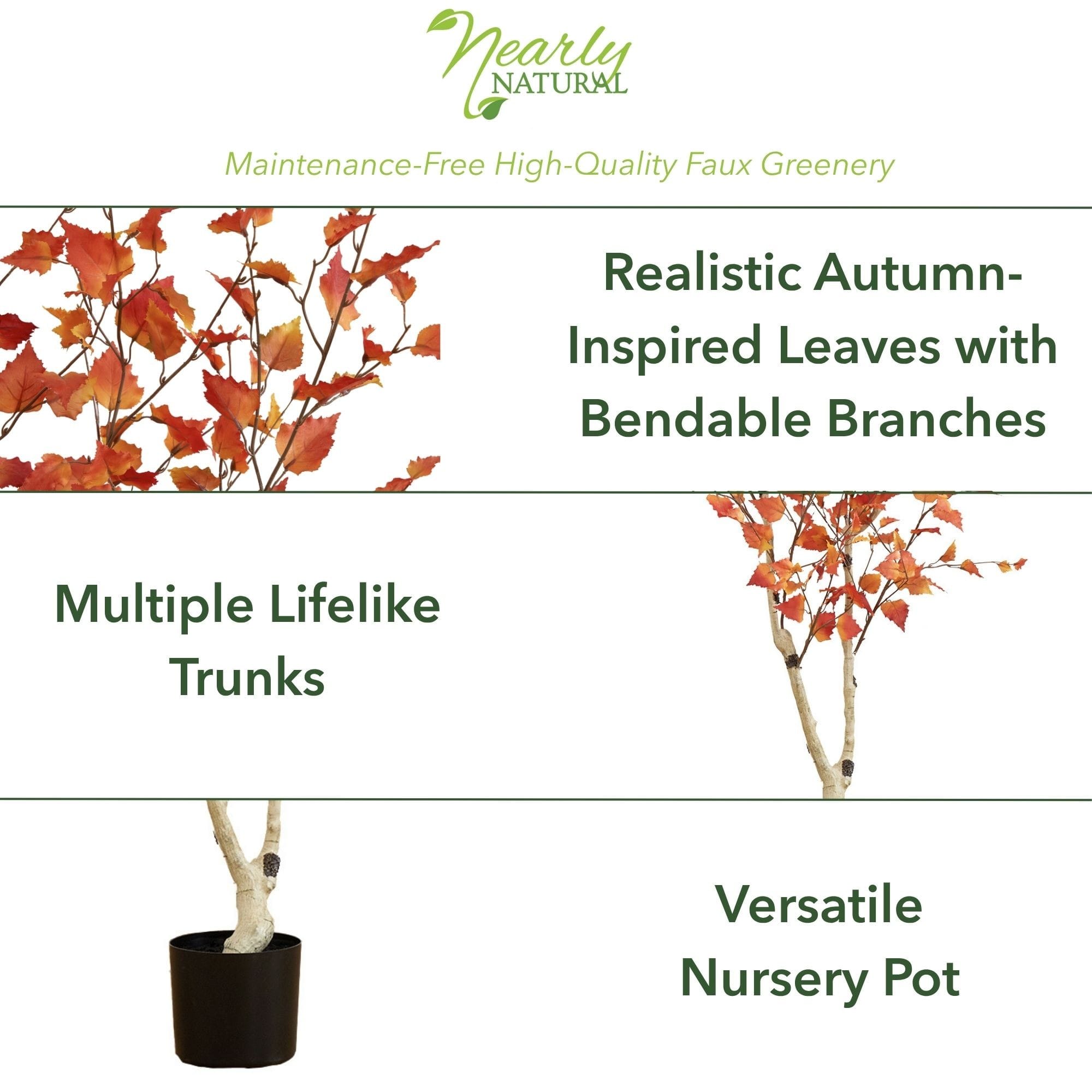 5ft. Autumn Birch Artificial Fall Tree