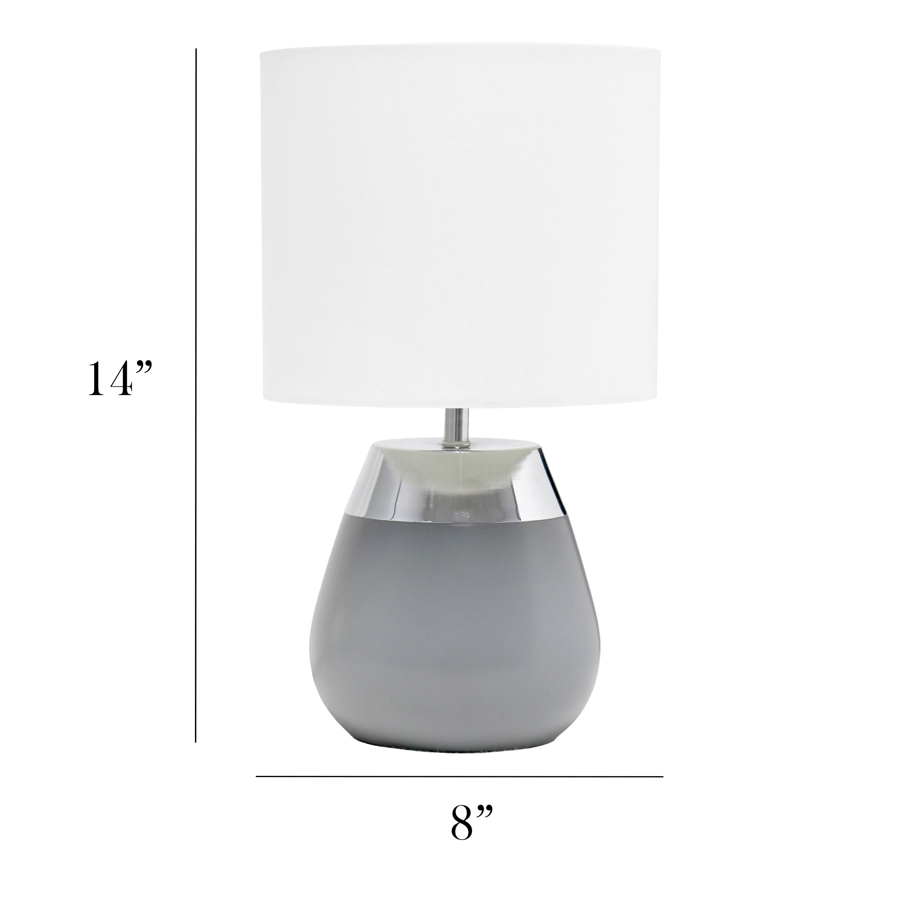 Simple Designs 14&#x22; Metal Touch Table Lamp