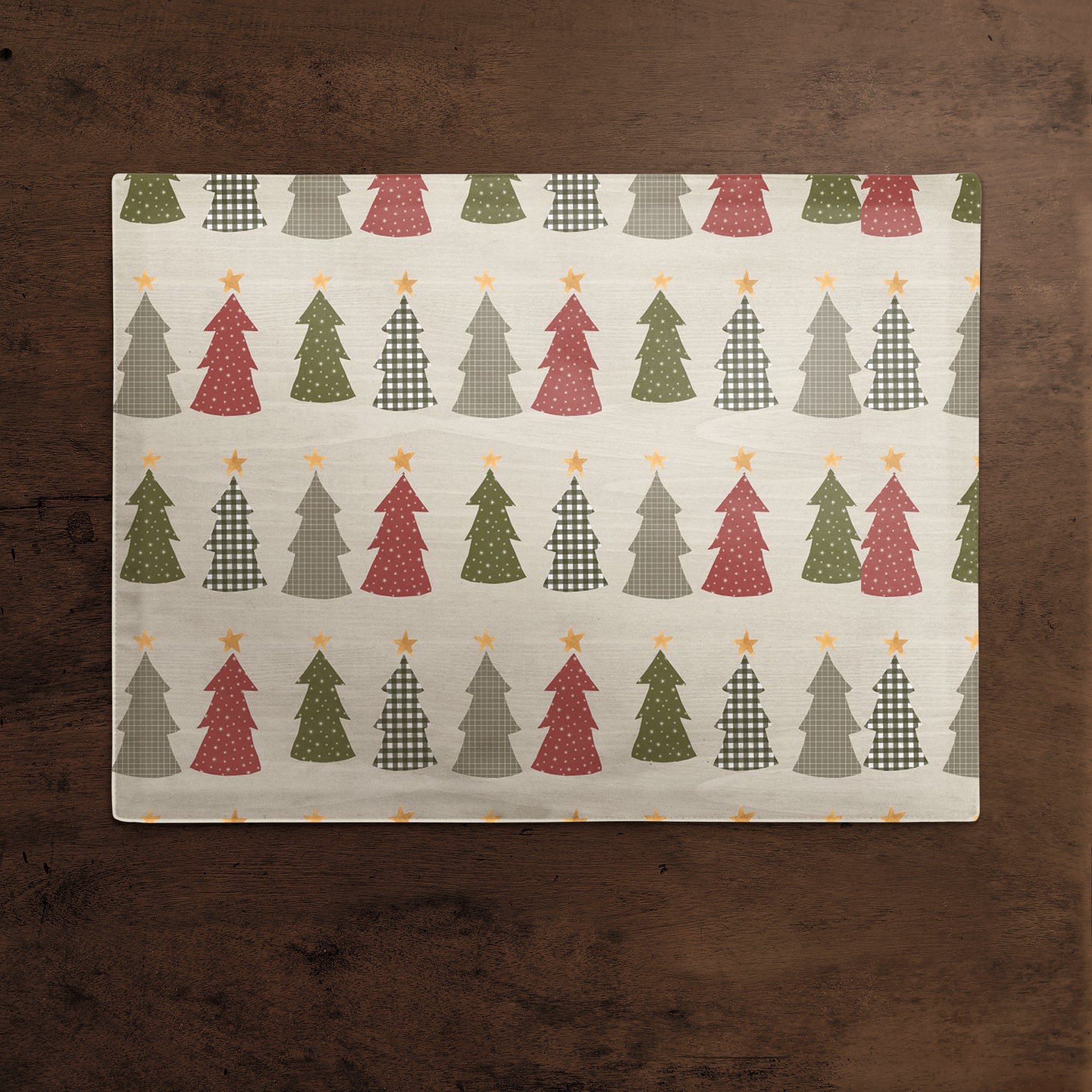 Cream Tree Pattern Cotton Twill Placemat