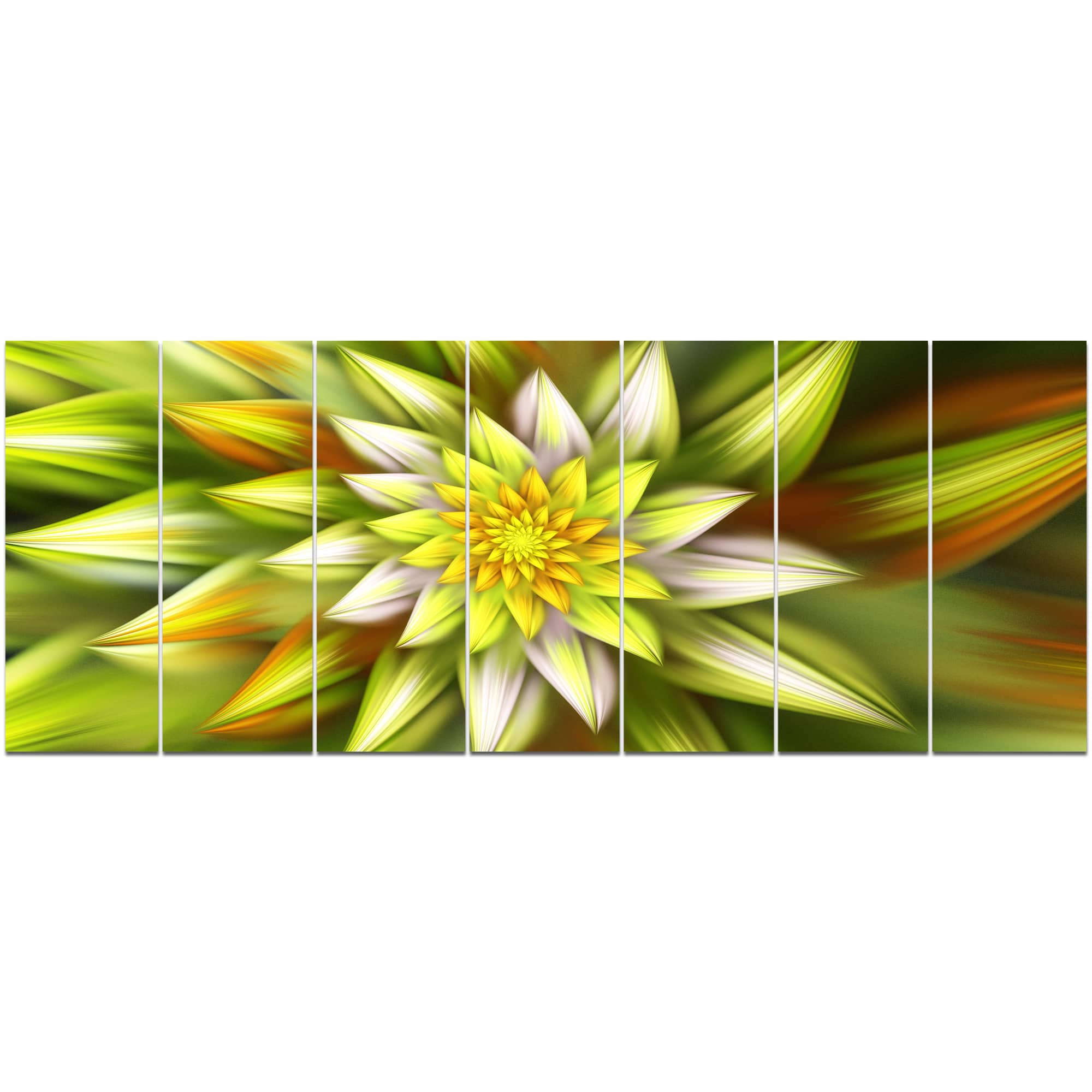 Designart - Huge Yellow Fractal Flower - Floral Canvas Art Print