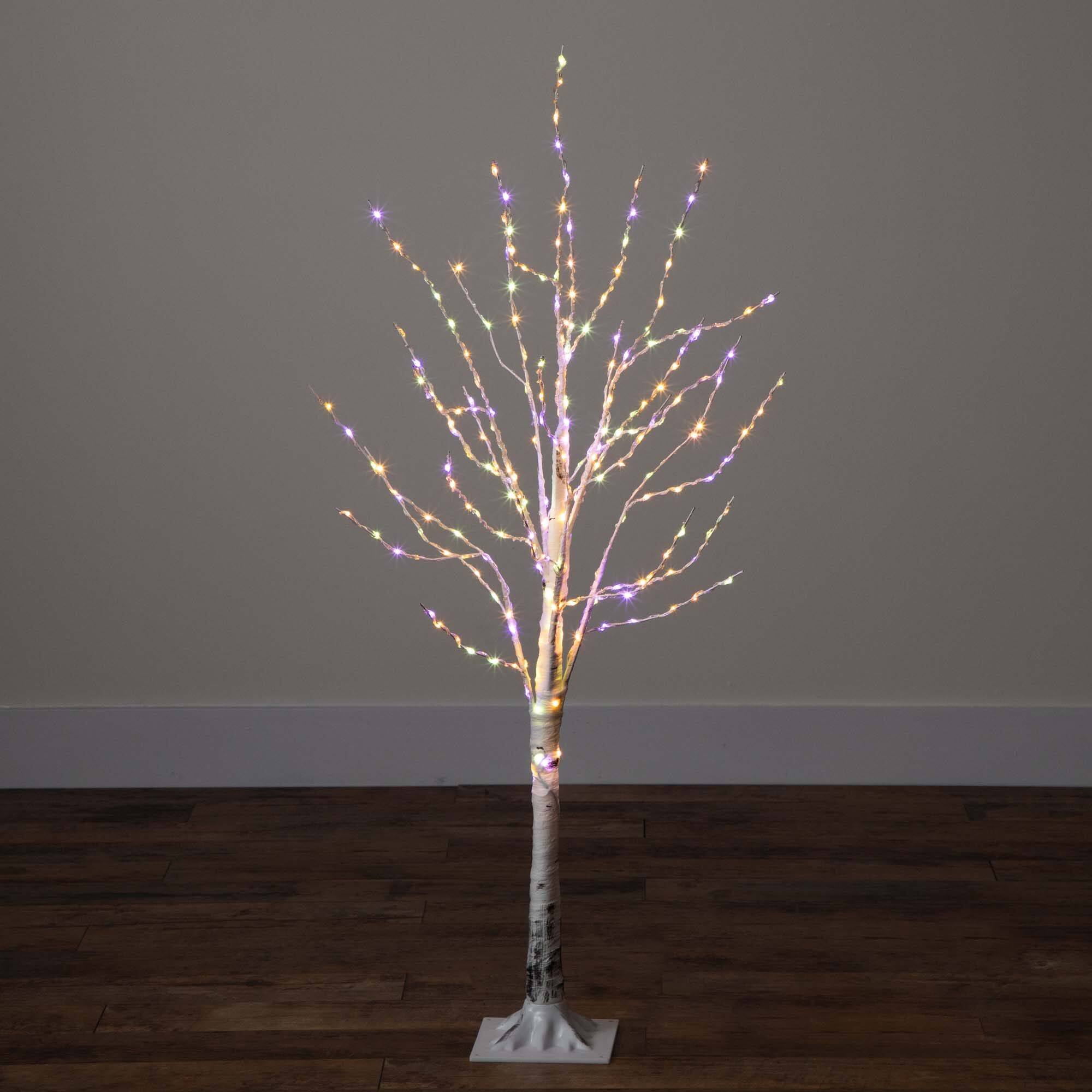 4ft. Pre-Lit White Birch Artificial Christmas Tree, Color Changing LED Lights