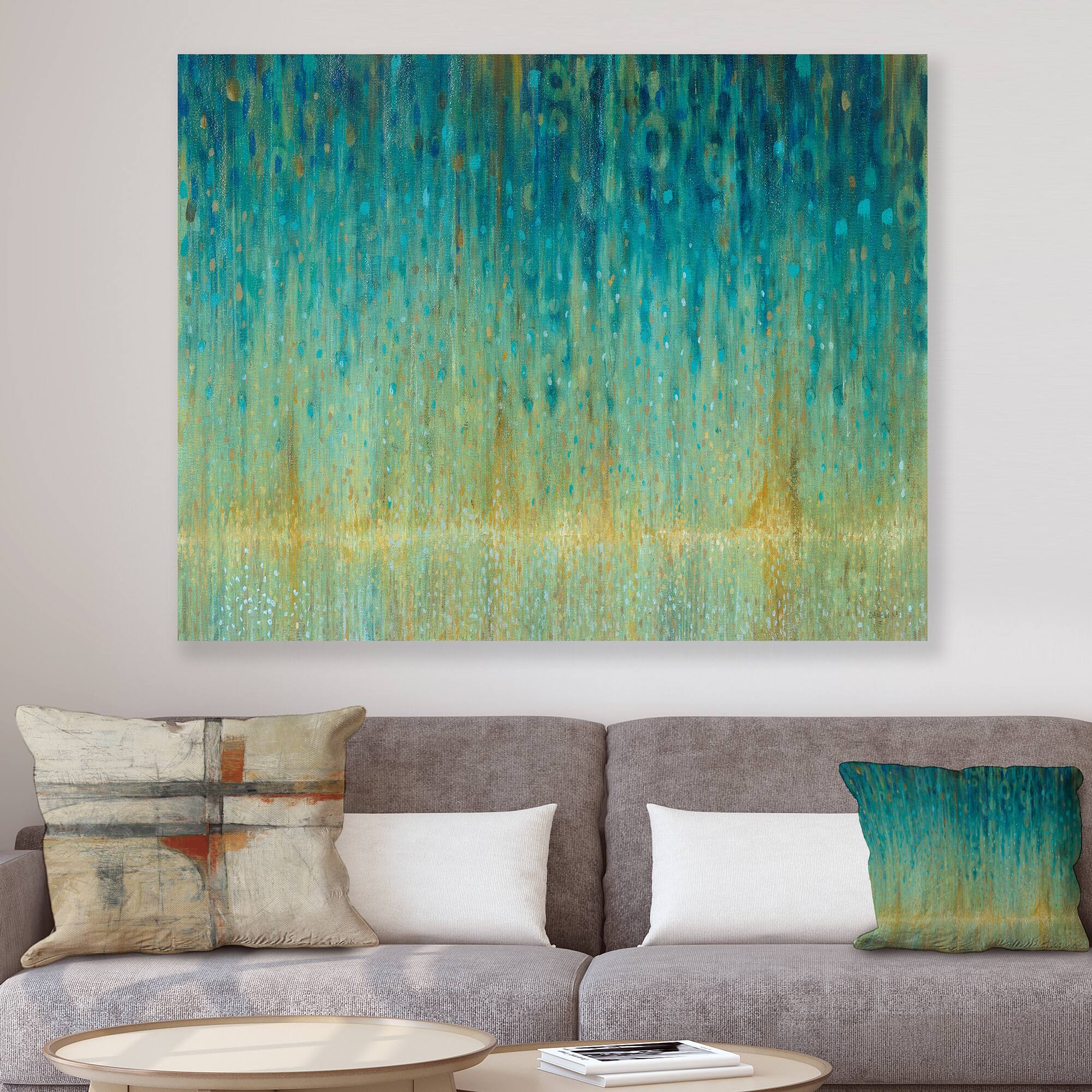 Designart - Rain Abstract Panel - Modern & Contemporary Premium Canvas Wall Art