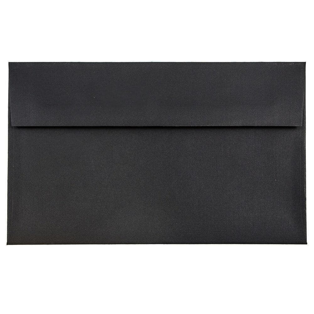 JAM Paper A10 Black Linen Recycled Invitation Envelopes