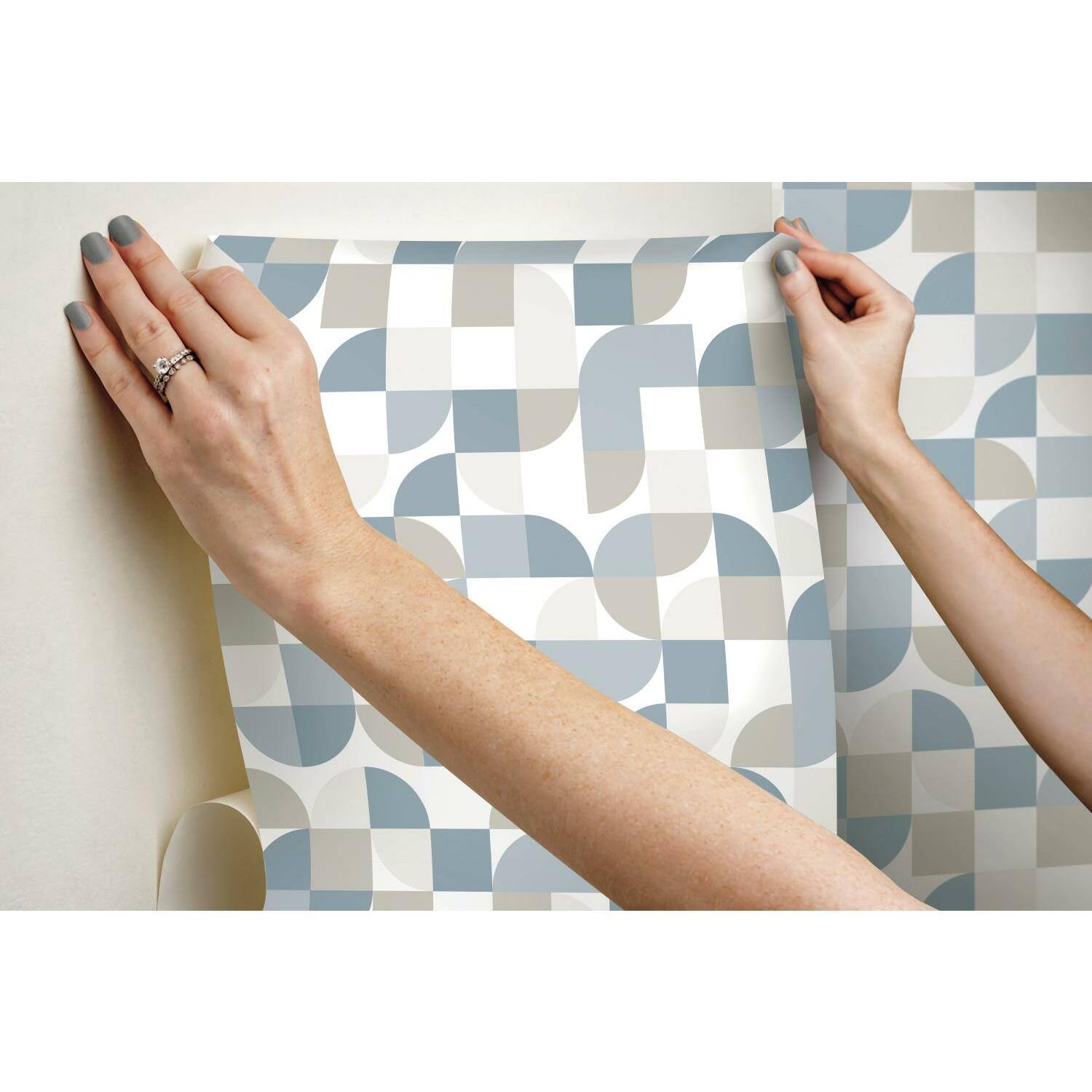 RoomMates Mid-Century Geometric Peel &#x26; Stick Wallpaper