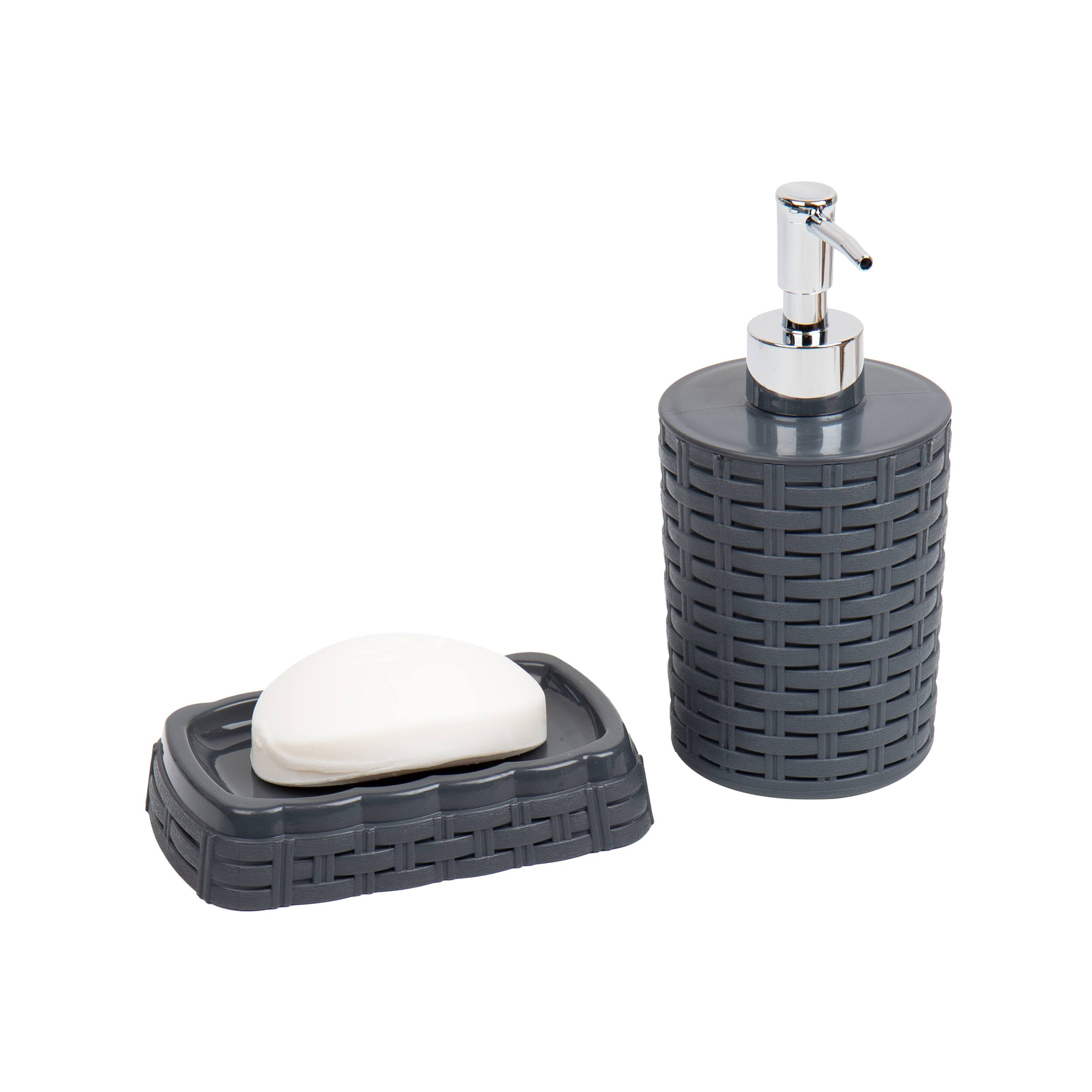 Mind Reader Wicker Style 4 Piece Bathroom Set