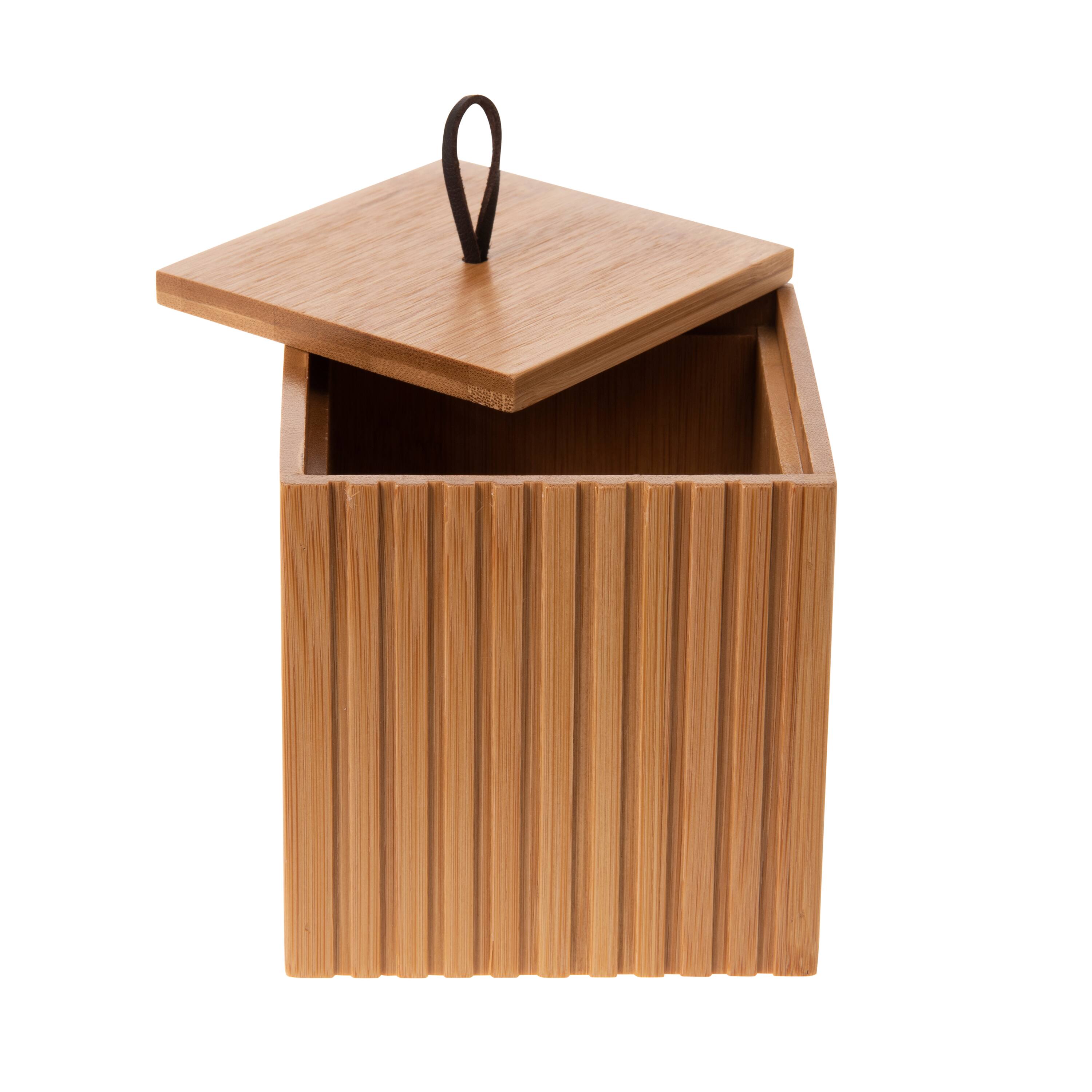 Bath Bliss Small Square Oslo Bamboo Storage Jar