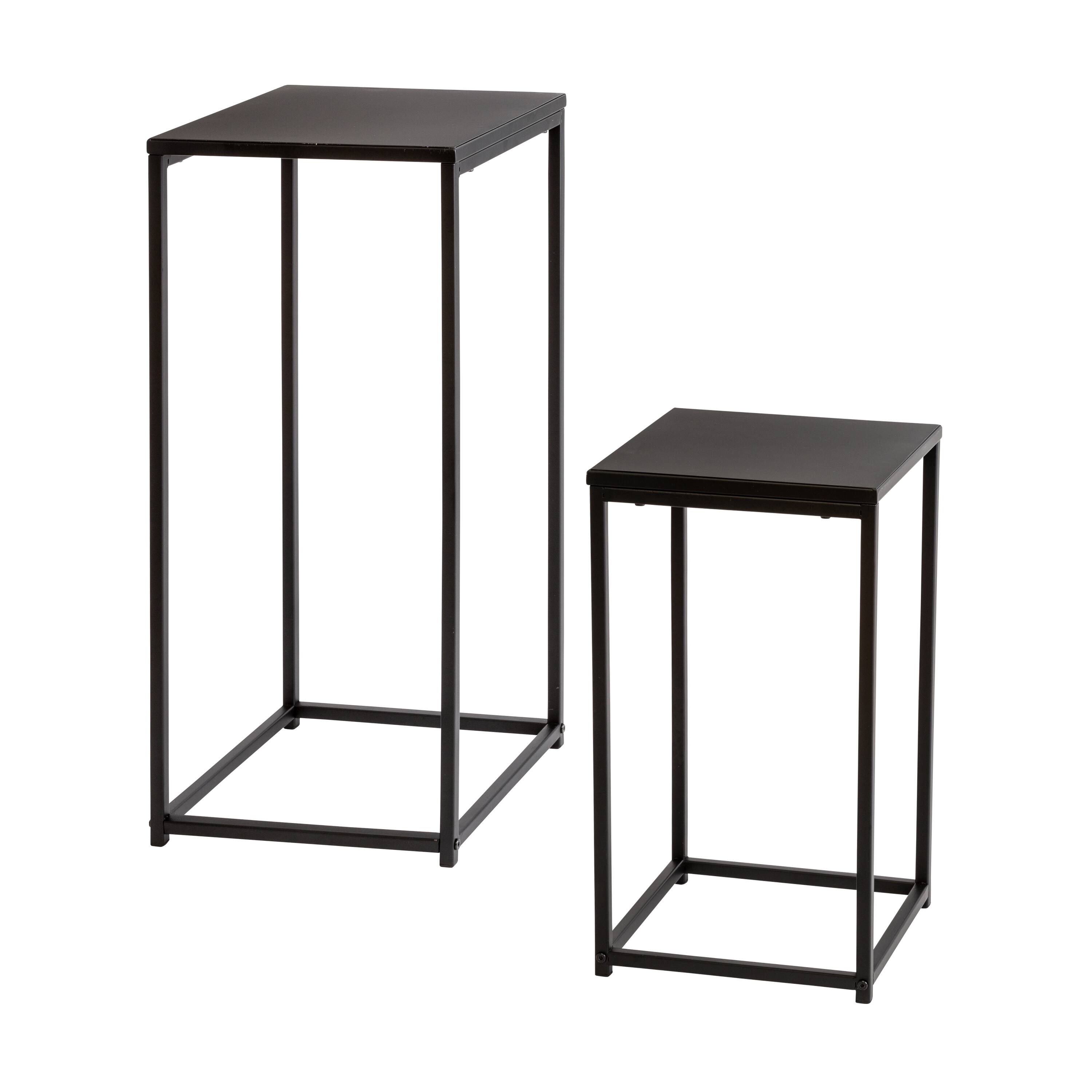 6 Packs: 2 ct. (12 total) Honey Can Do Square Black Side Tables Set