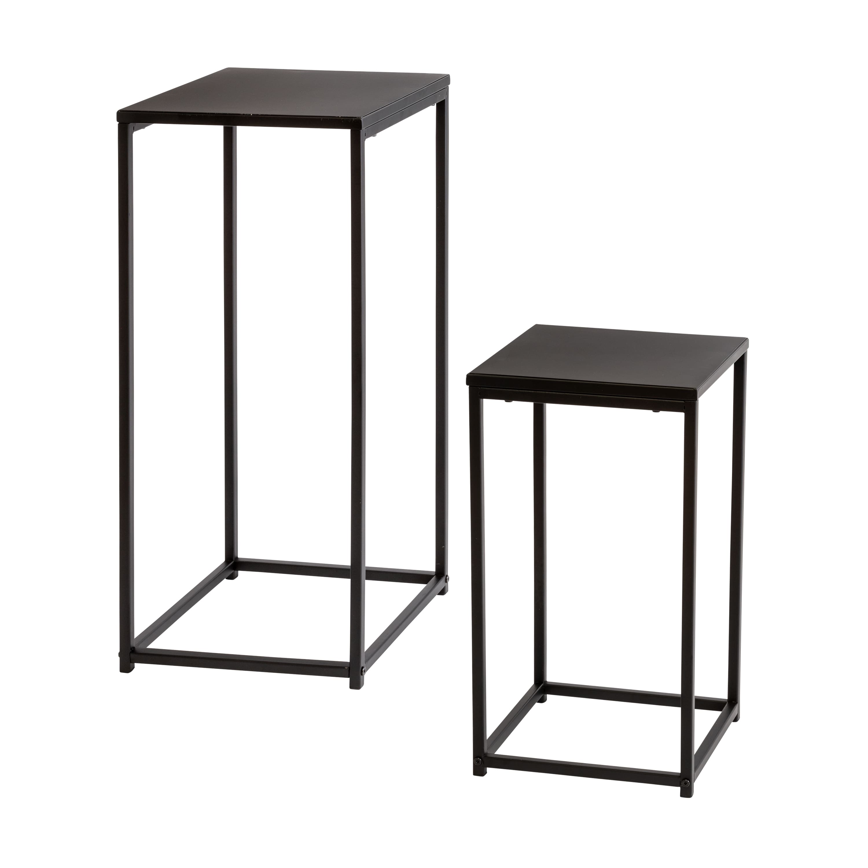 Honey Can Do Square Black Side Tables Set