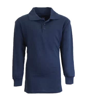 Galaxy by Harvic Long Sleeve Boy's School Uniform Pique Polo Shirt in Navy Blue | 16 | Michaels®